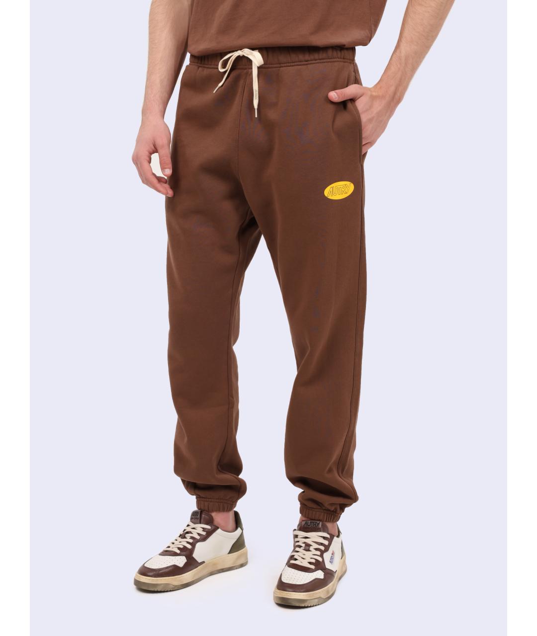 AUTRY Коричневые хлопковые повседневные брюки, фото 3