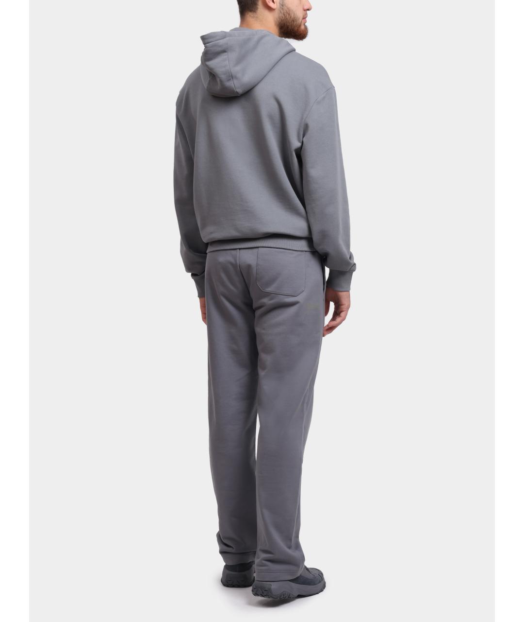 HUGO Серые хлопковые повседневные брюки, фото 3