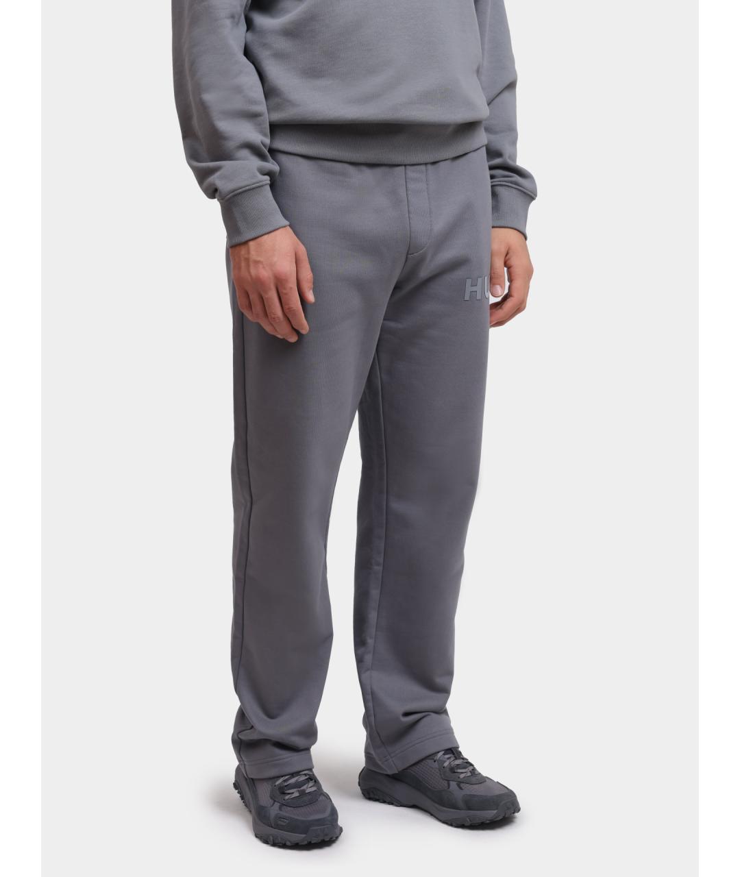 HUGO Серые хлопковые повседневные брюки, фото 5
