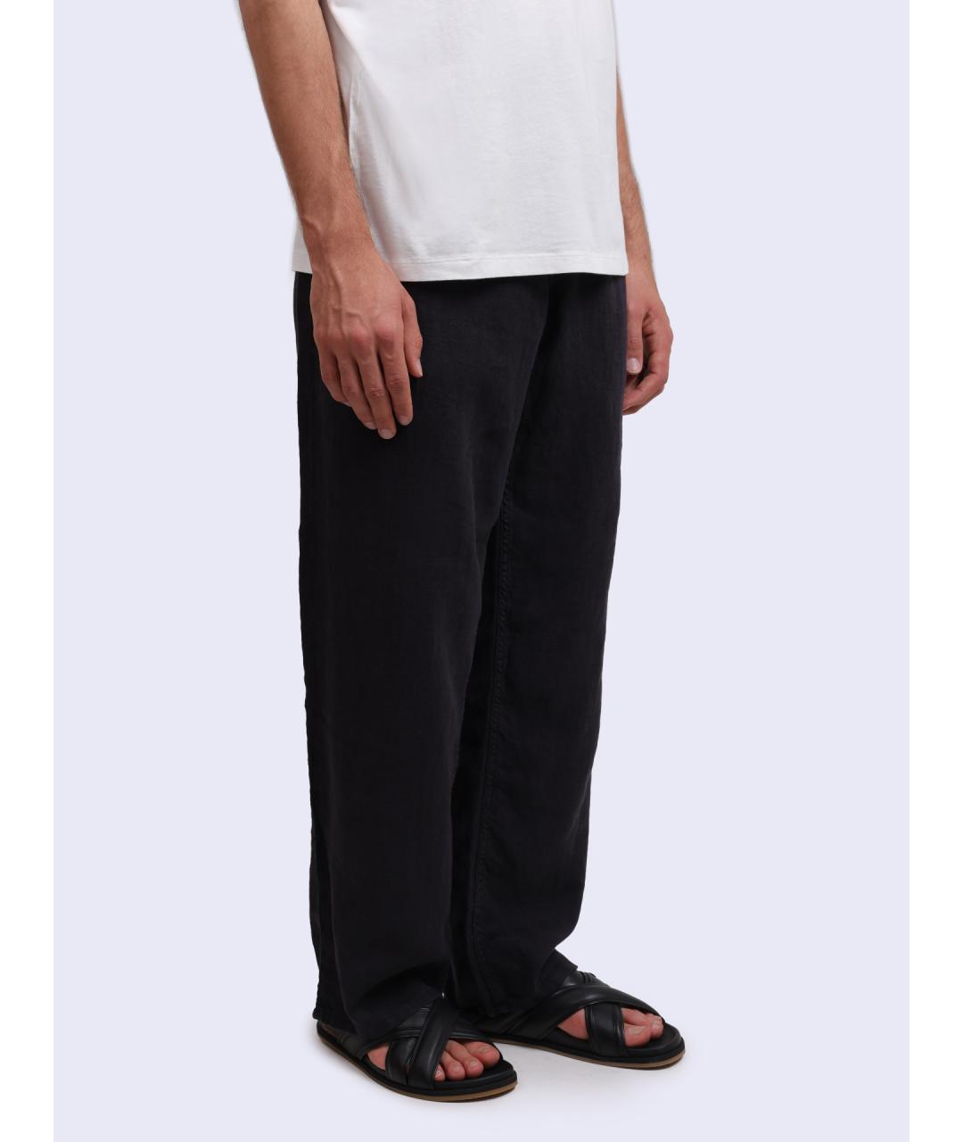 CP COMPANY Черные льняные повседневные брюки, фото 3