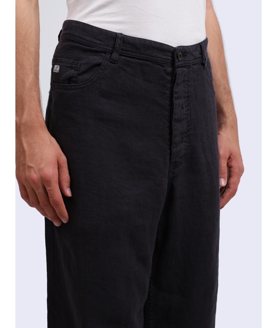 CP COMPANY Черные льняные повседневные брюки, фото 4