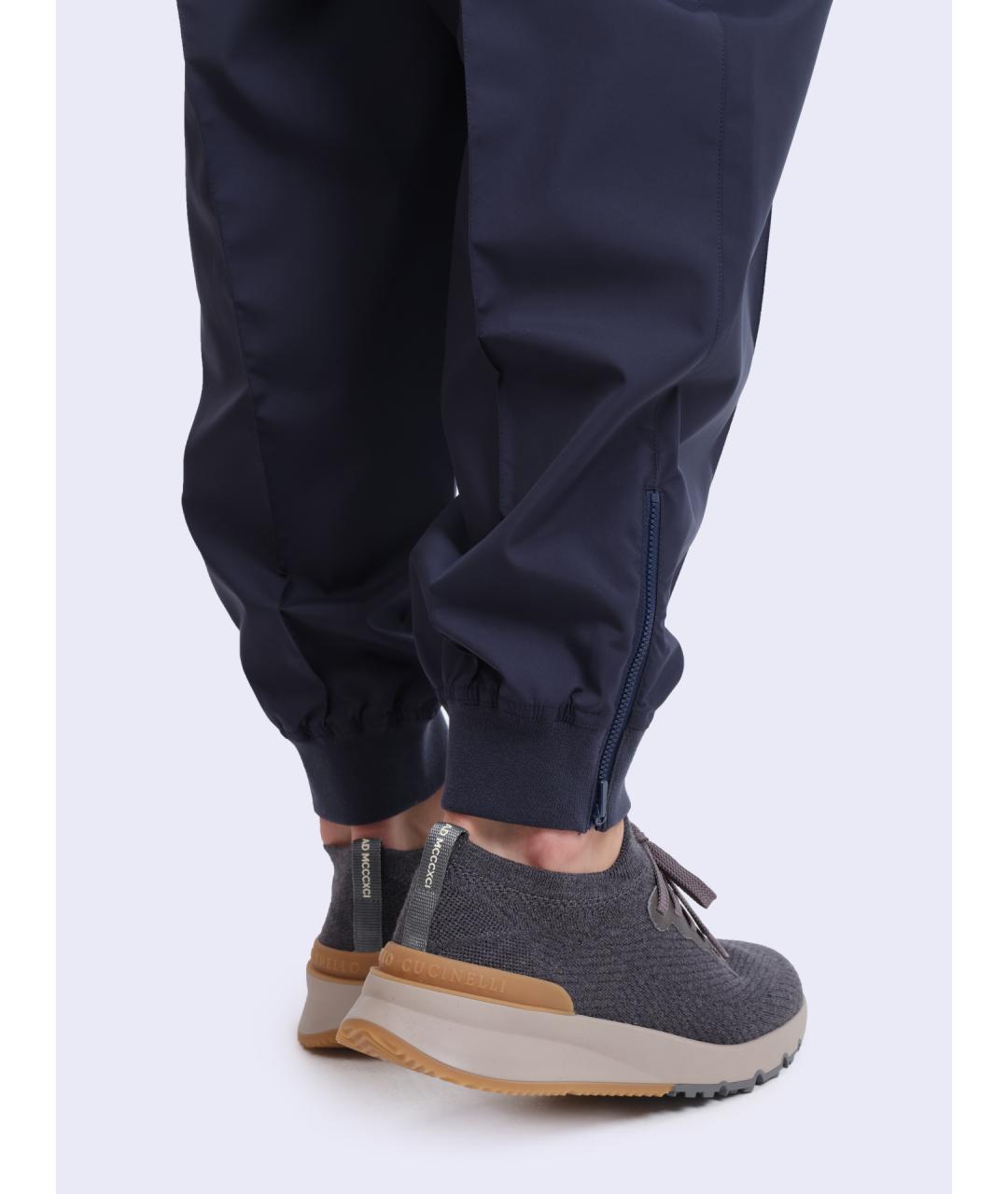 BRUNELLO CUCINELLI Темно-синие повседневные брюки, фото 5