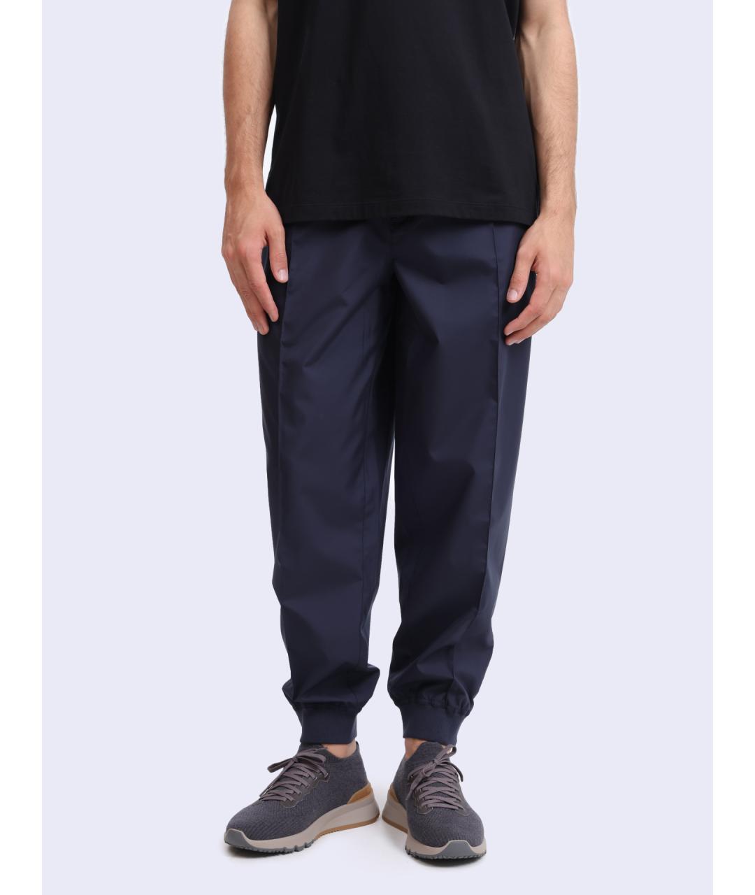 BRUNELLO CUCINELLI Темно-синие повседневные брюки, фото 7