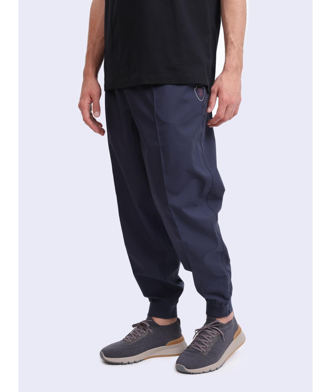 BRUNELLO CUCINELLI Темно-синие повседневные брюки, фото 3