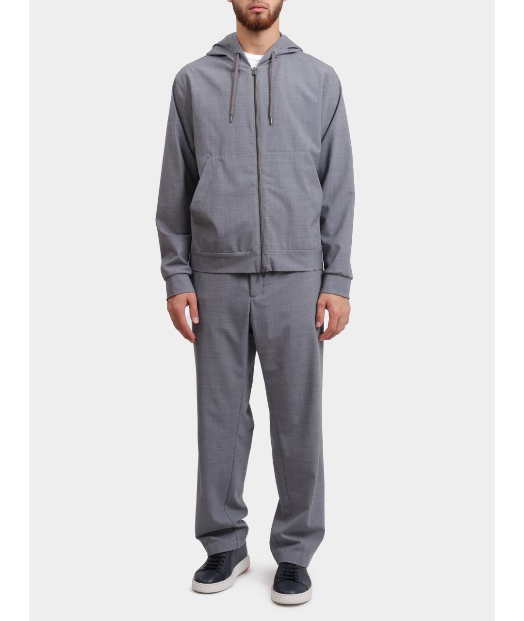 HERNO Серые полиэстеровые повседневные брюки, фото 2