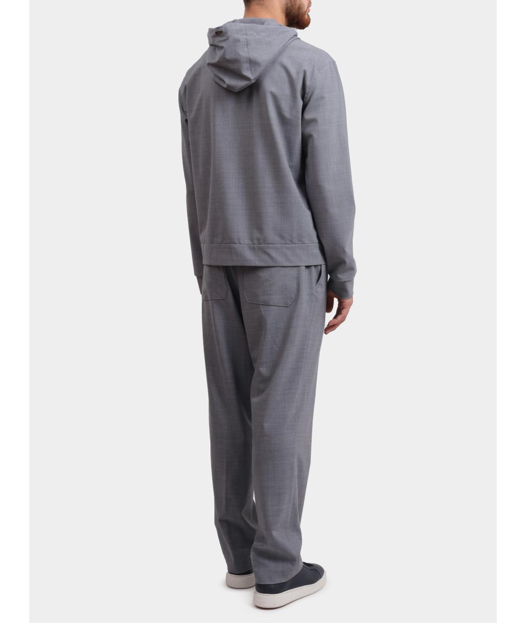 HERNO Серые полиэстеровые повседневные брюки, фото 5