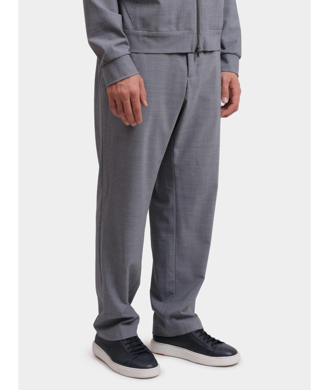 HERNO Серые полиэстеровые повседневные брюки, фото 3