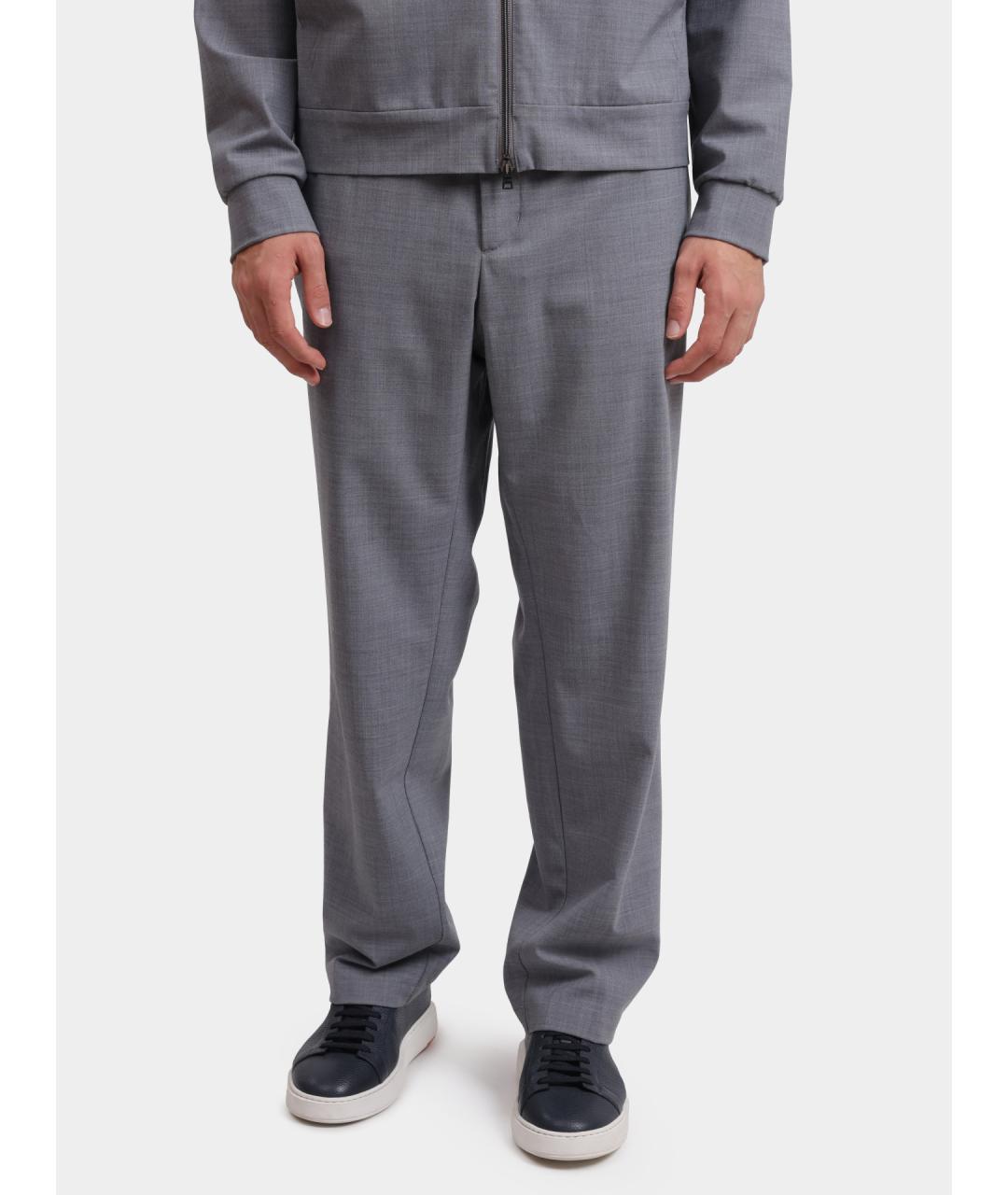 HERNO Серые полиэстеровые повседневные брюки, фото 6