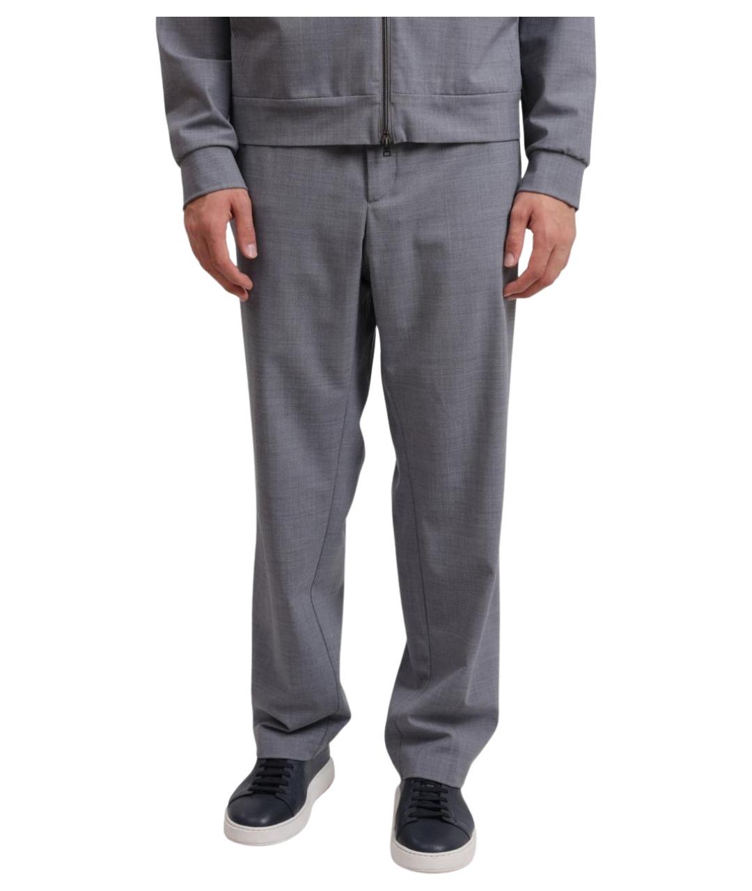 HERNO Серые полиэстеровые повседневные брюки, фото 1