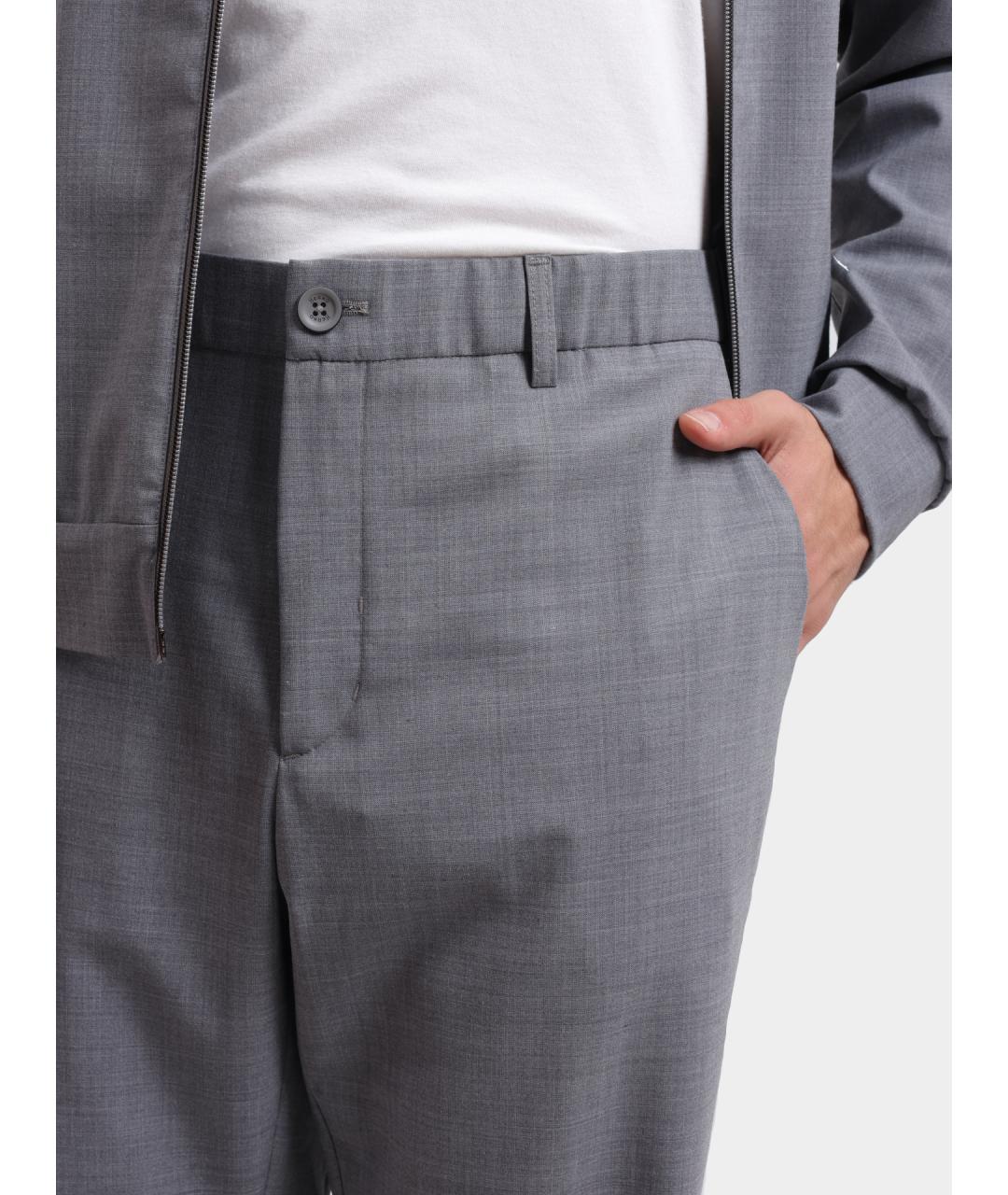 HERNO Серые полиэстеровые повседневные брюки, фото 4