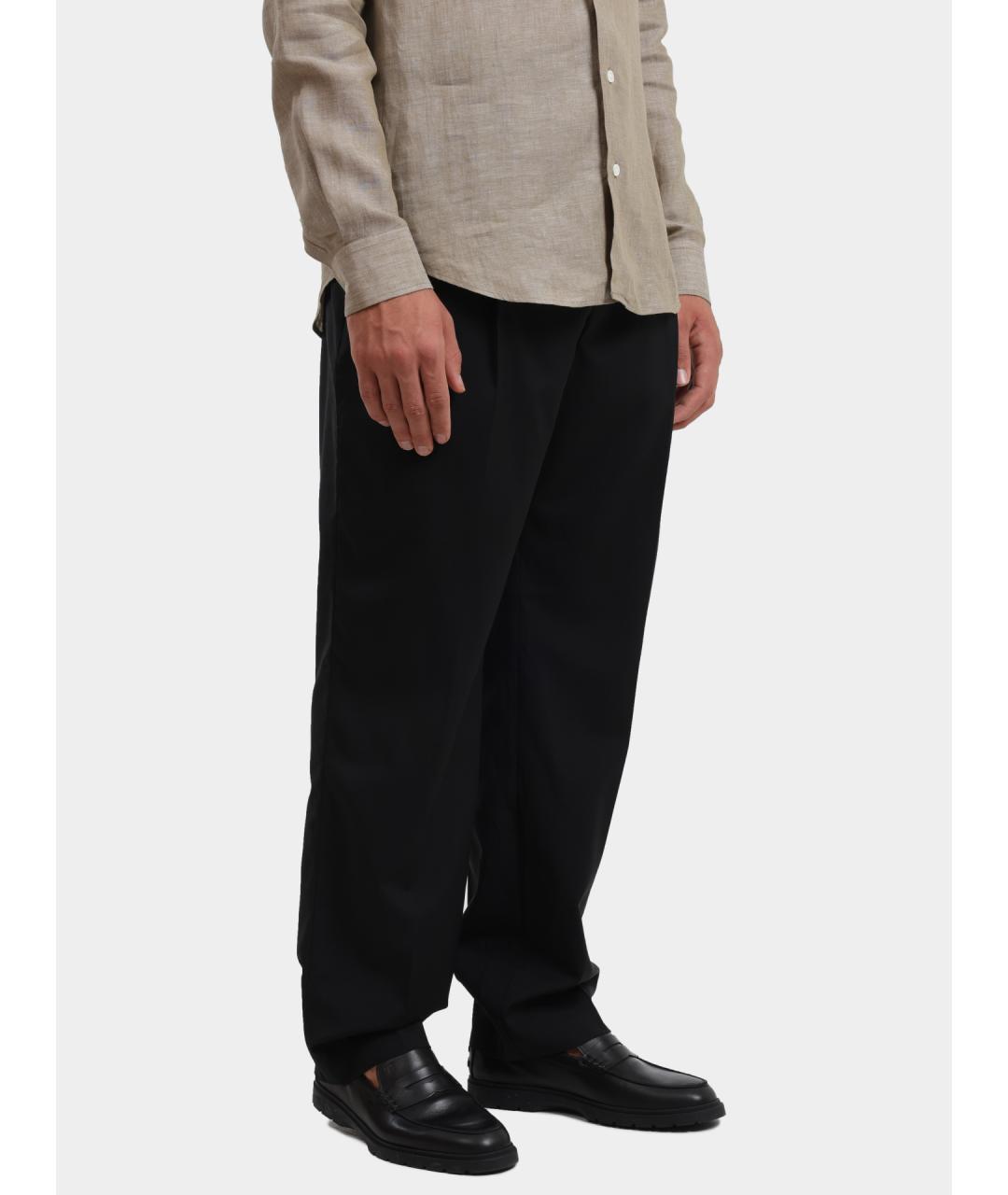 EMPORIO ARMANI Черные шерстяные повседневные брюки, фото 3