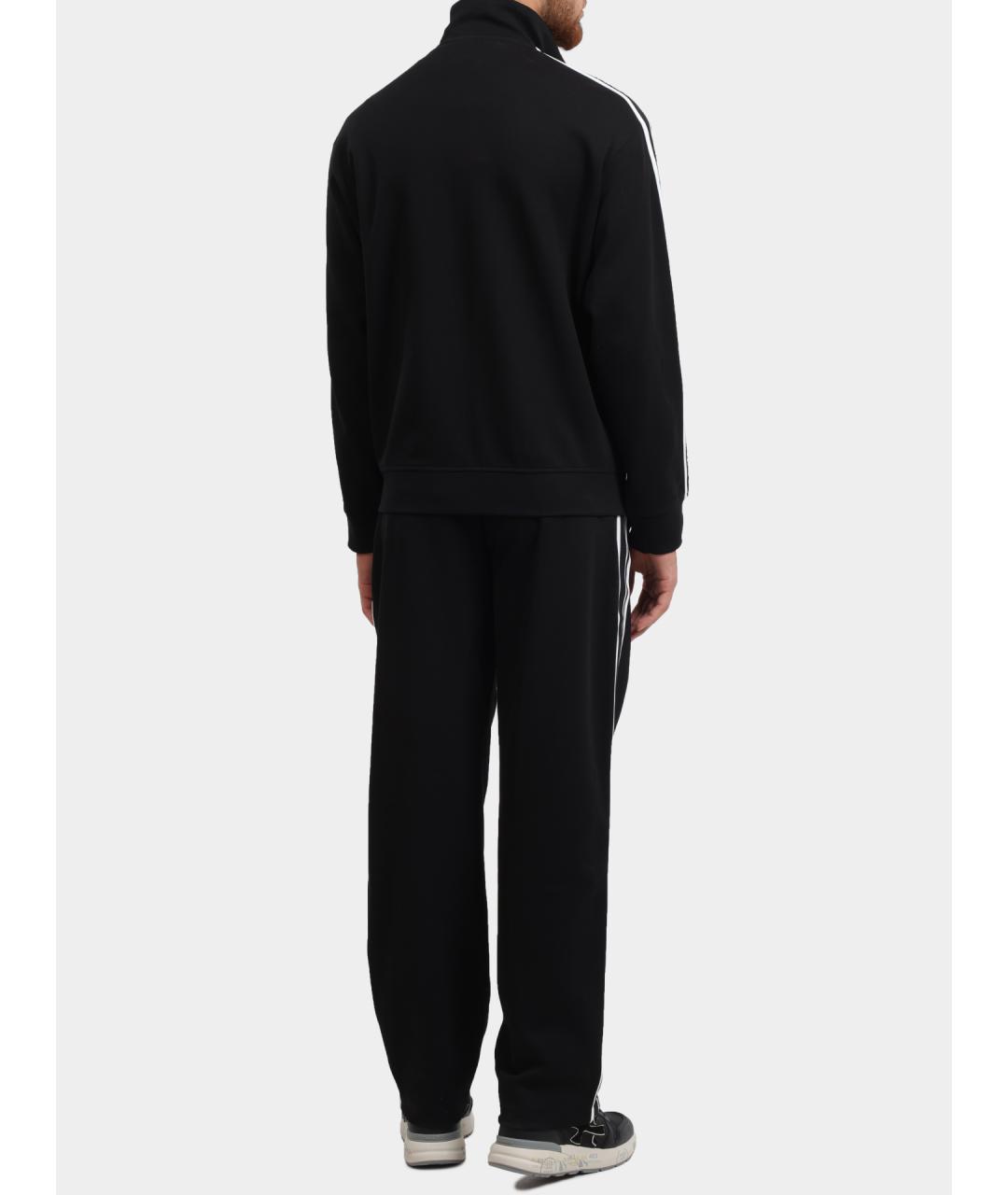 EMPORIO ARMANI Черные хлопковые повседневные брюки, фото 5