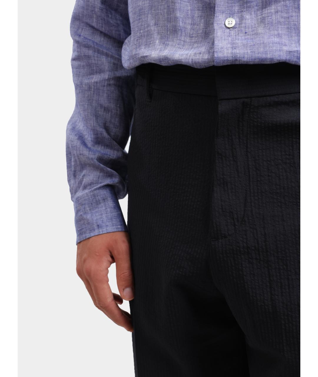 EMPORIO ARMANI Темно-синие полиамидовые повседневные брюки, фото 5