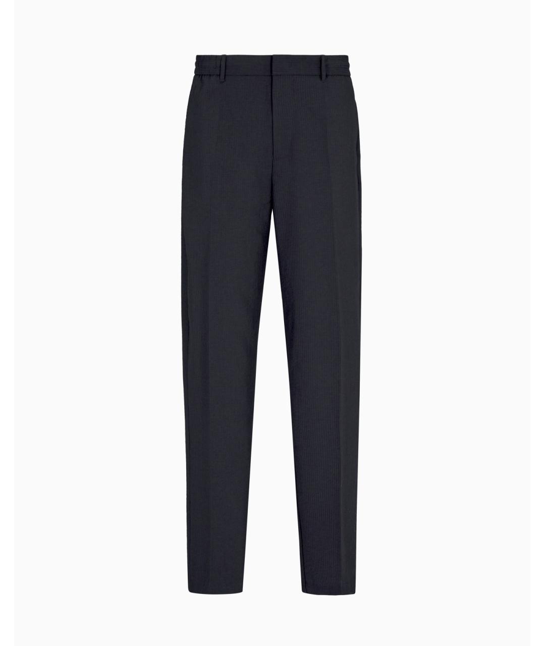 EMPORIO ARMANI Темно-синие полиамидовые повседневные брюки, фото 7