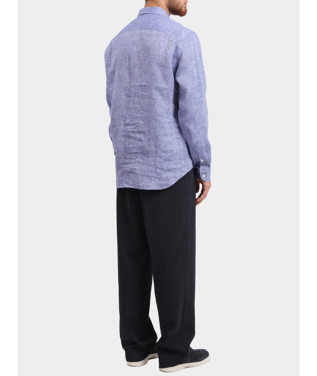 EMPORIO ARMANI Темно-синие полиамидовые повседневные брюки, фото 6