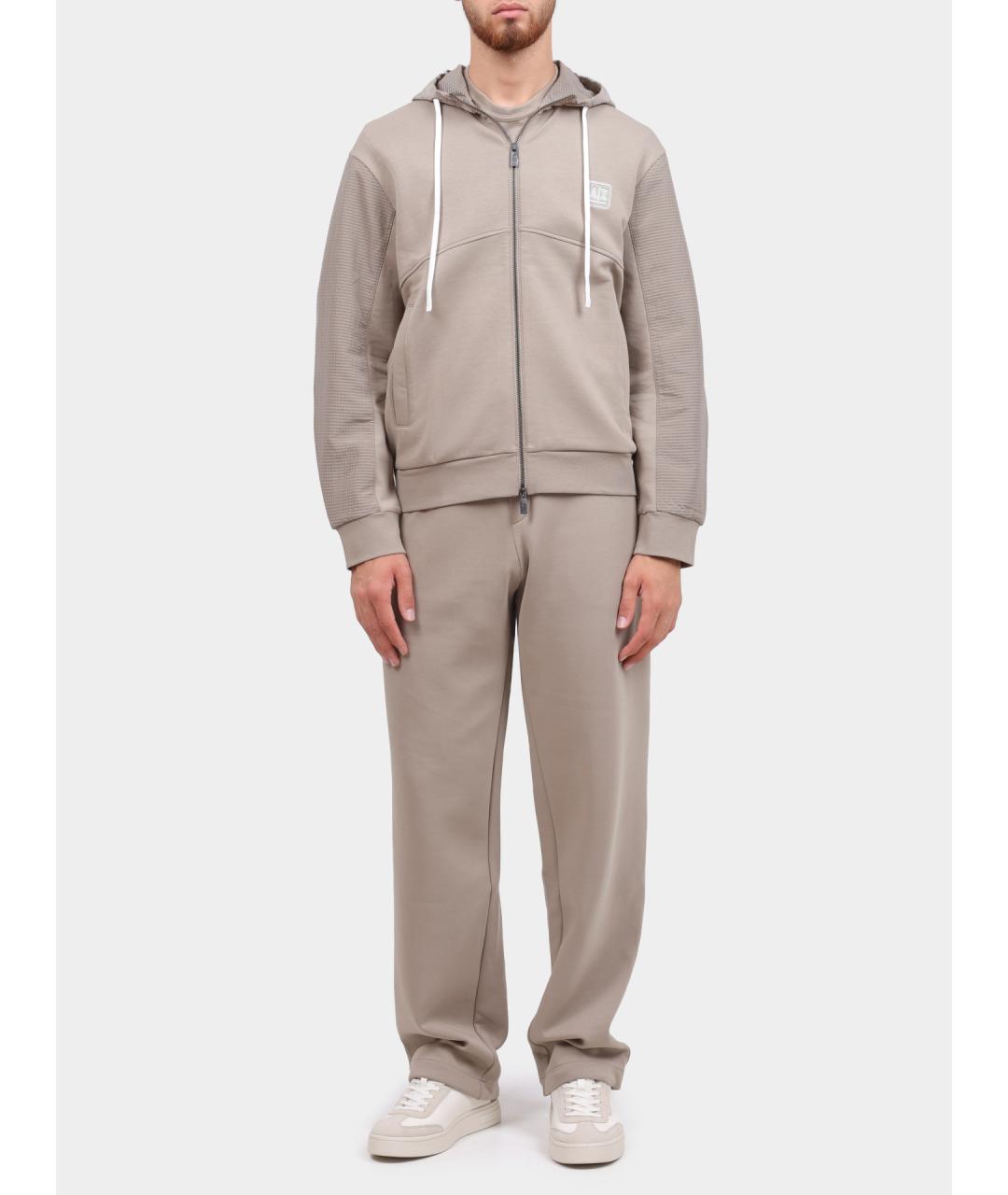 ARMANI EXCHANGE Бежевые хлопковые повседневные брюки, фото 2