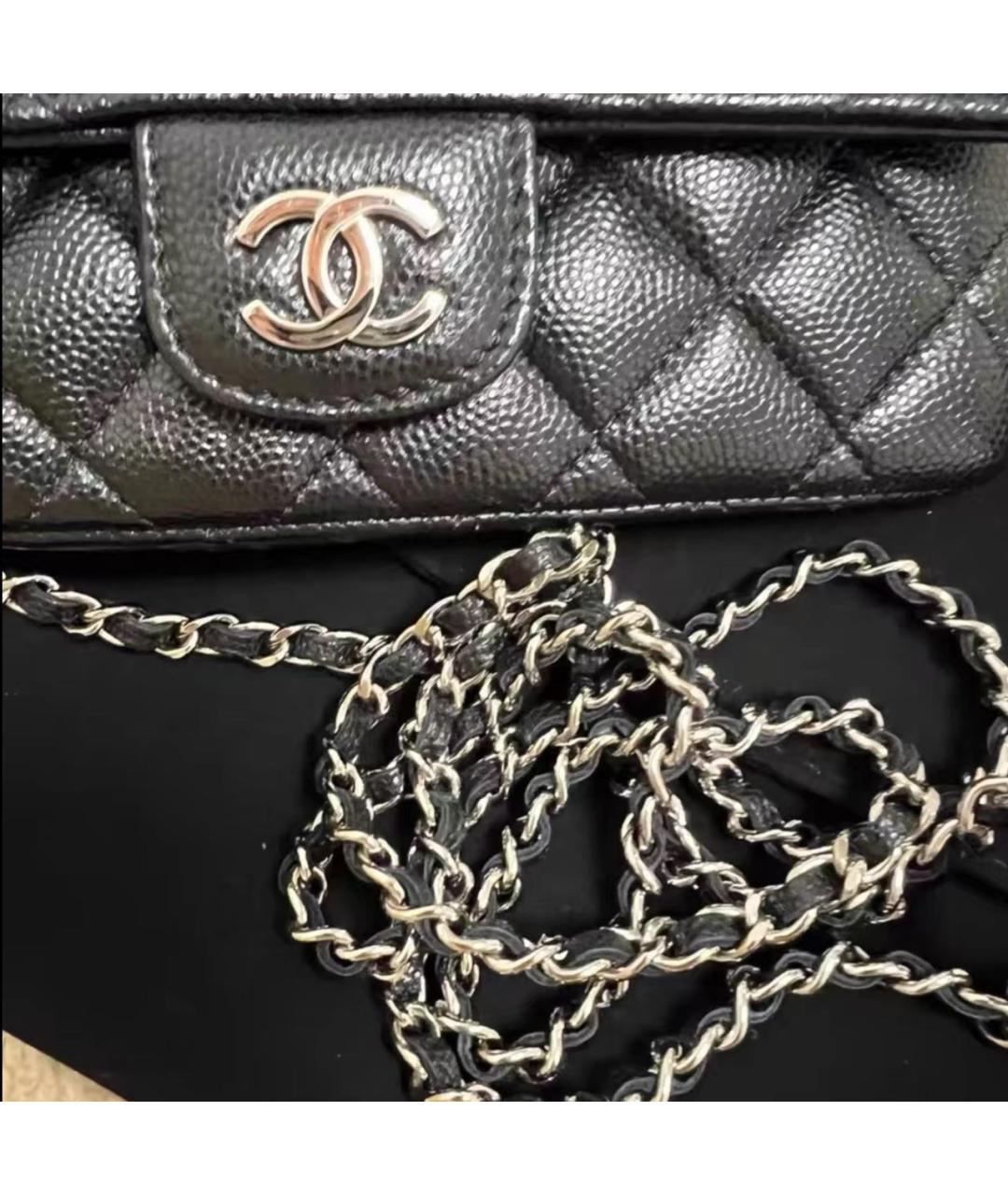 CHANEL Черная кожаная сумка через плечо, фото 6