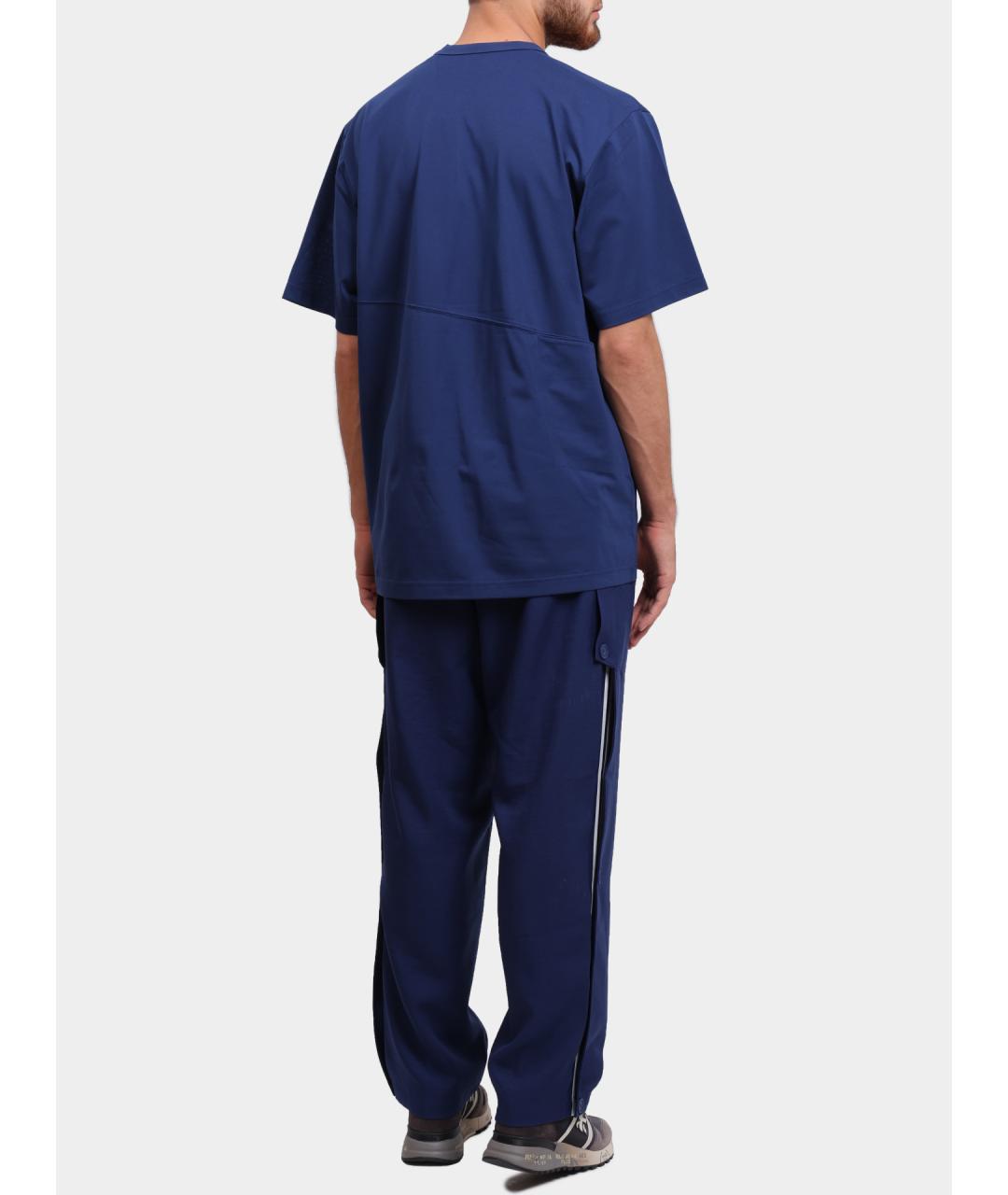 Y-3 Синие полиэстеровые повседневные брюки, фото 5