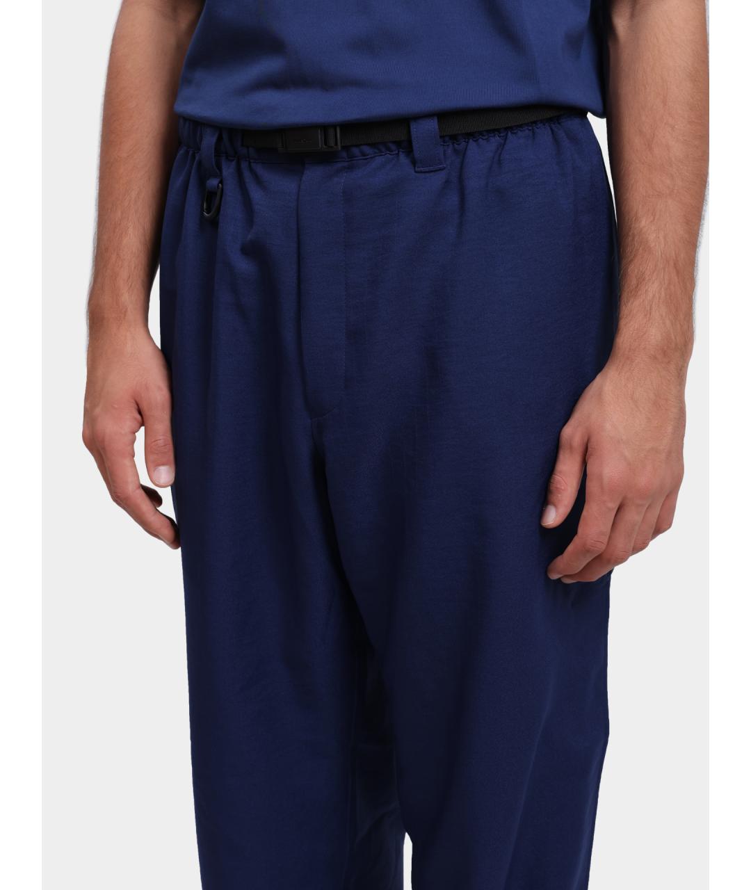 Y-3 Синие полиэстеровые повседневные брюки, фото 4