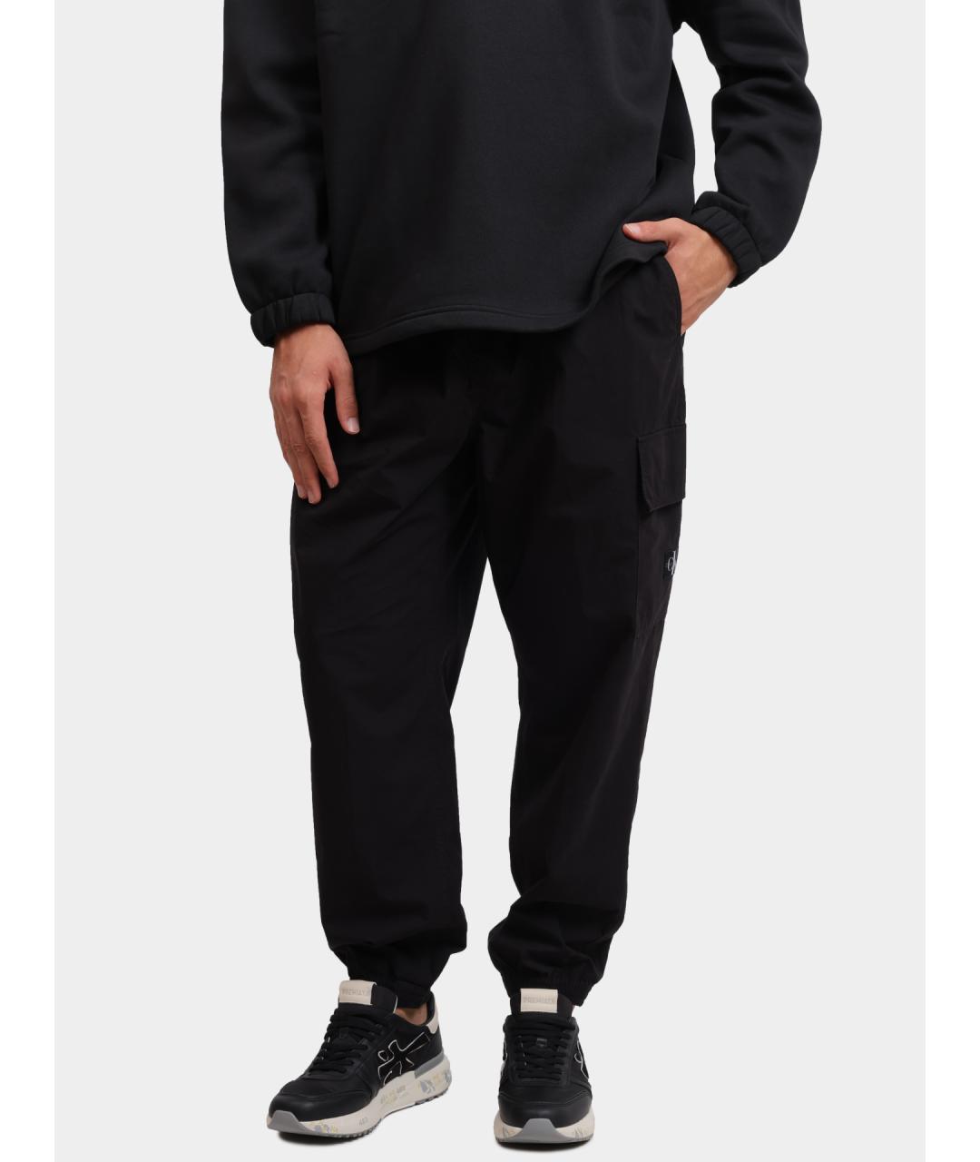 CALVIN KLEIN Черные хлопковые повседневные брюки, фото 2