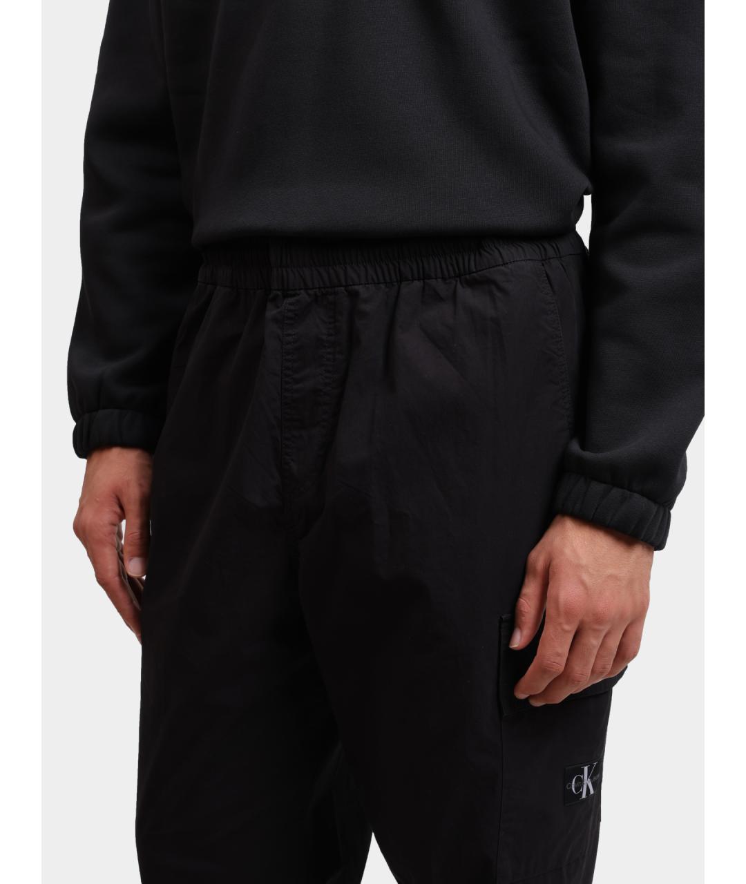 CALVIN KLEIN Черные хлопковые повседневные брюки, фото 4