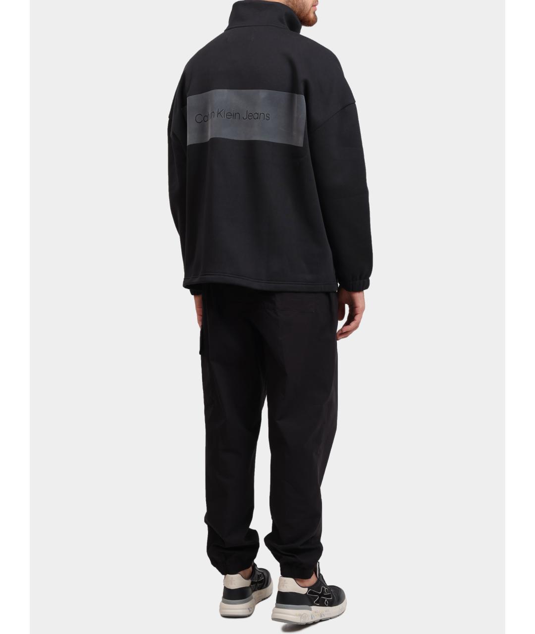 CALVIN KLEIN Черные хлопковые повседневные брюки, фото 5