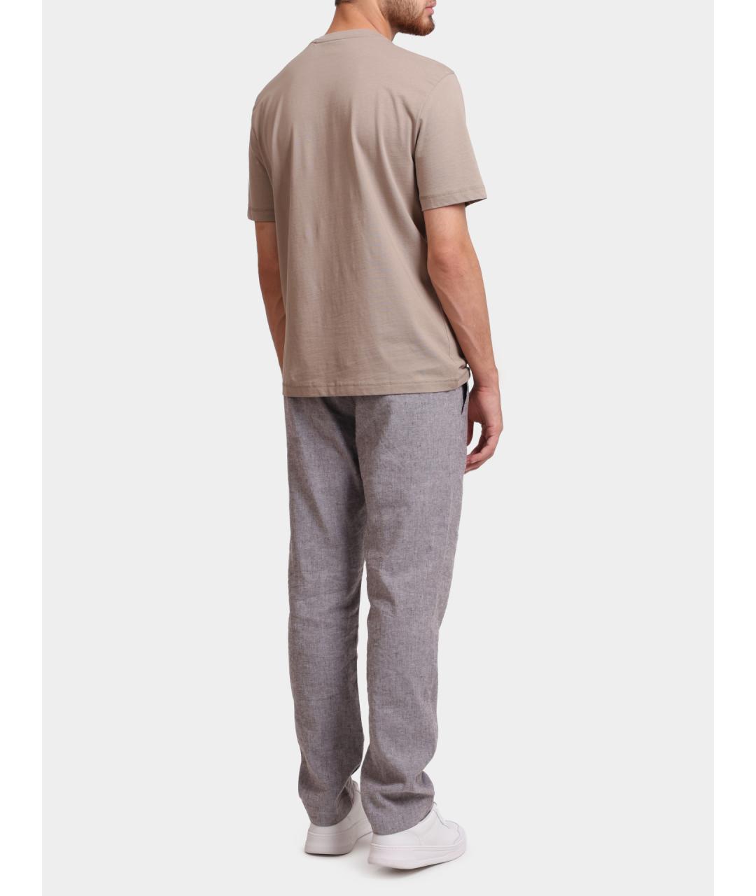 HUGO BOSS Серые льняные повседневные брюки, фото 5