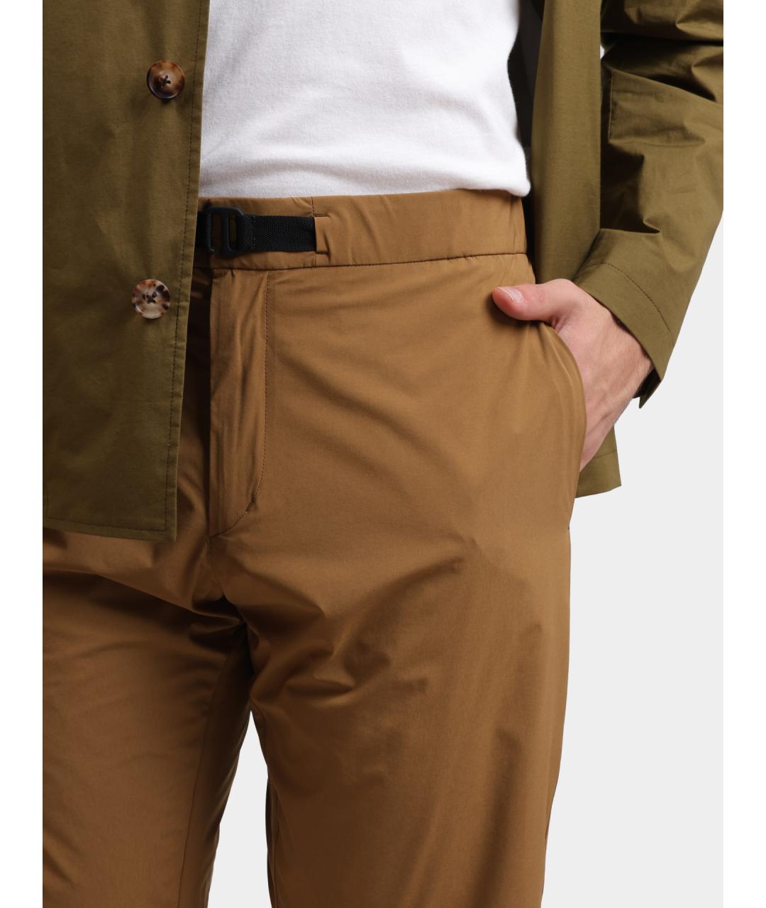 HERNO Коричневые хлопковые повседневные брюки, фото 4