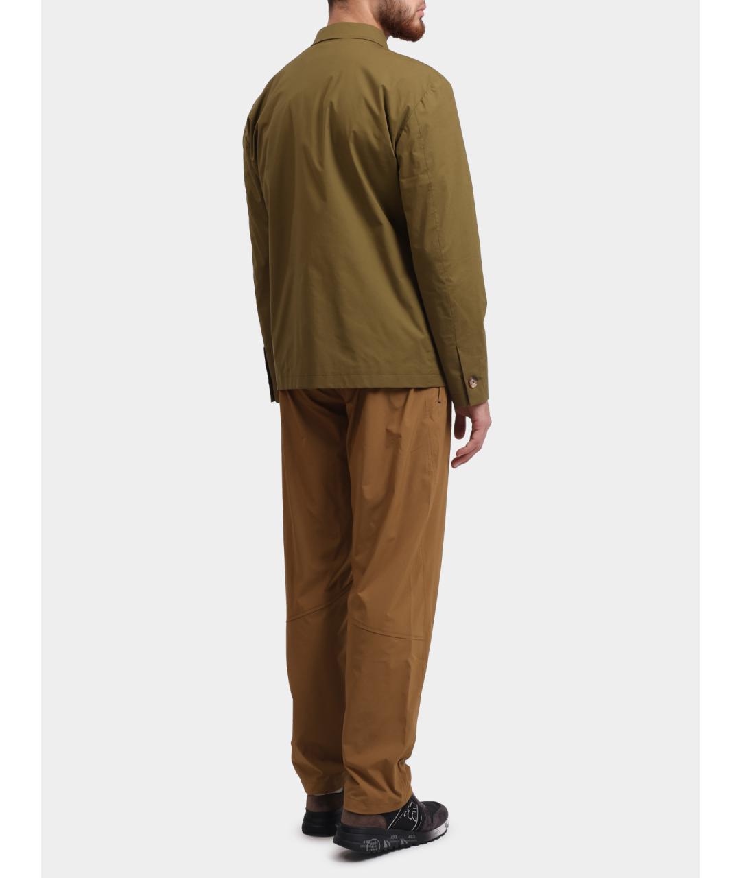 HERNO Коричневые хлопковые повседневные брюки, фото 5