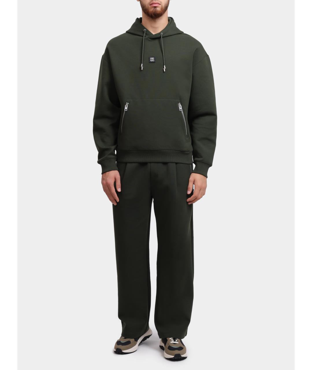 HUGO Зеленые повседневные брюки, фото 3