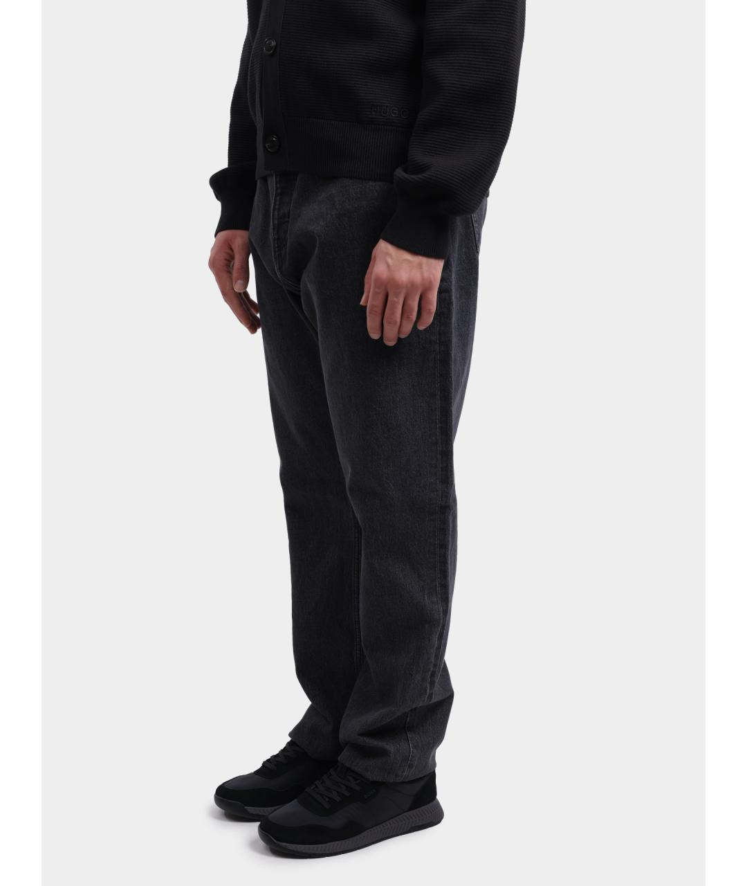 HUGO Антрацитовые прямые джинсы, фото 3