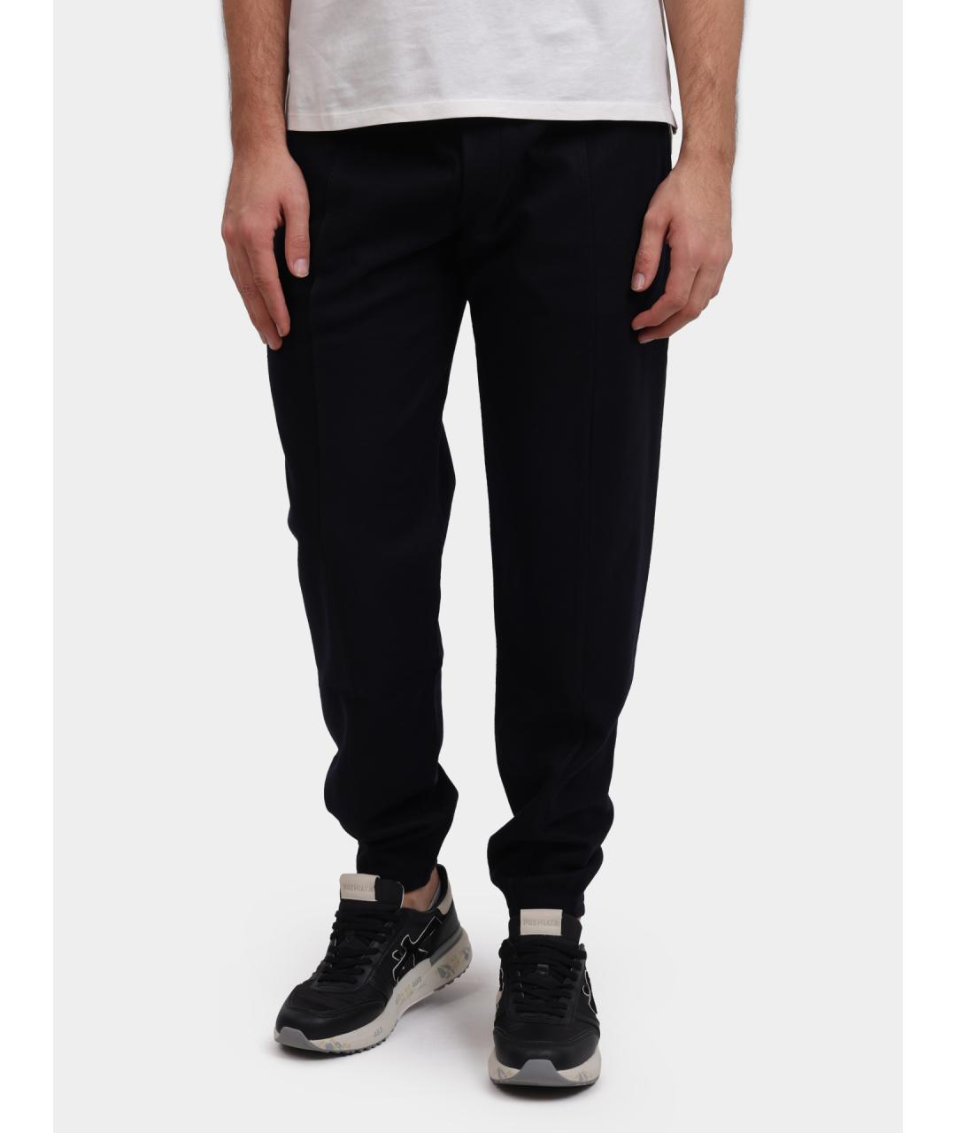 EMPORIO ARMANI Синие шерстяные повседневные брюки, фото 2