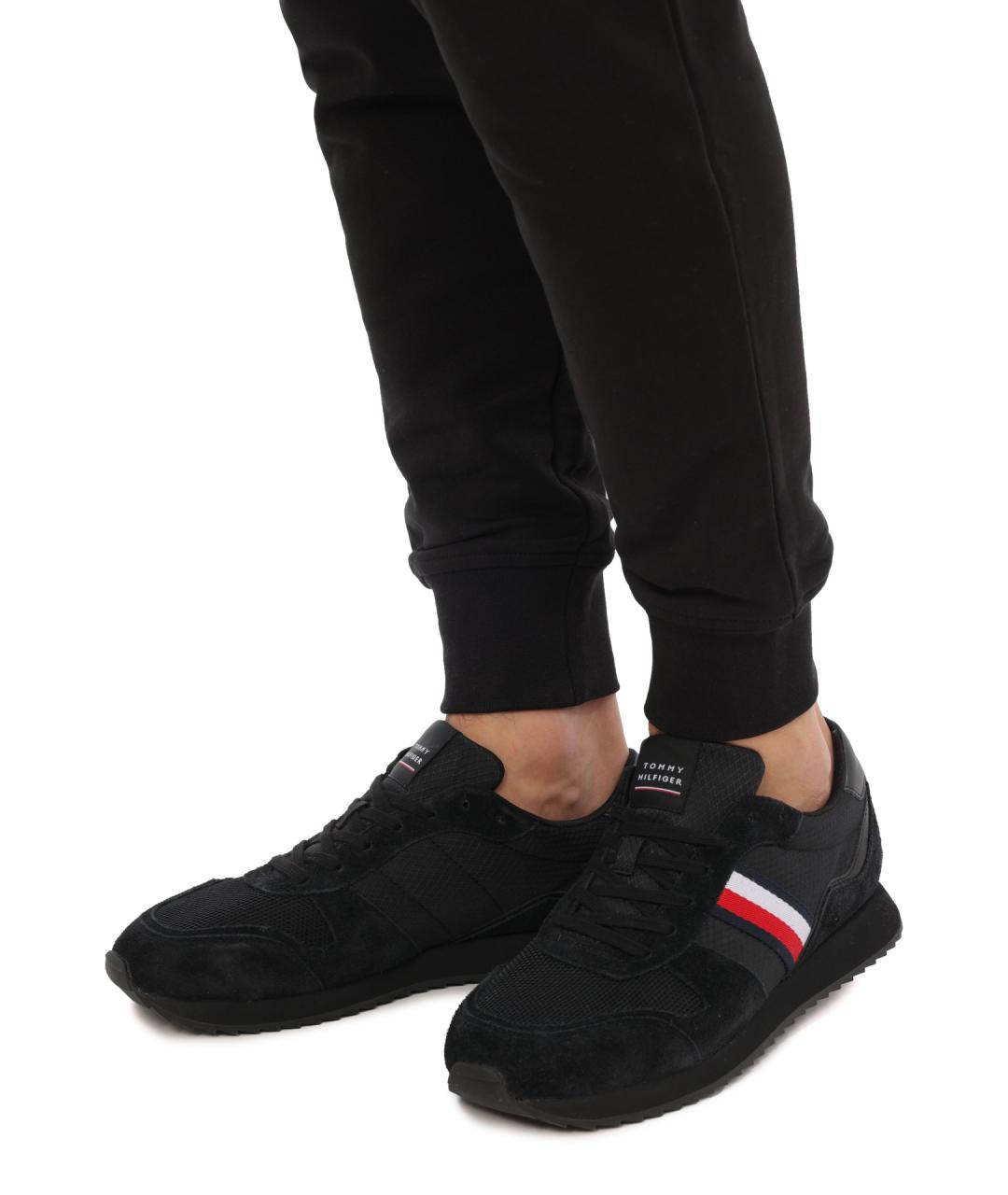 TOMMY HILFIGER Черные замшевые низкие кроссовки / кеды, фото 7