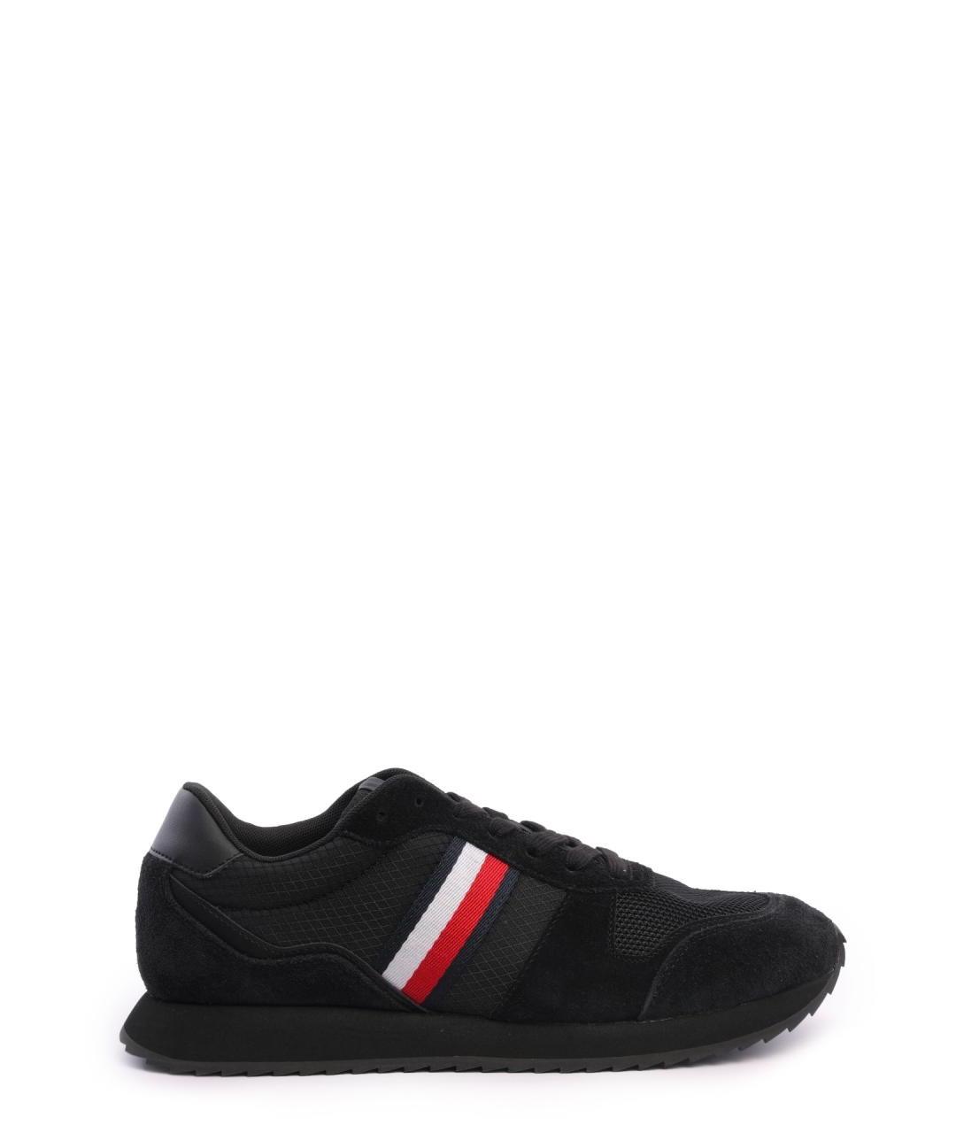 TOMMY HILFIGER Черные замшевые низкие кроссовки / кеды, фото 1