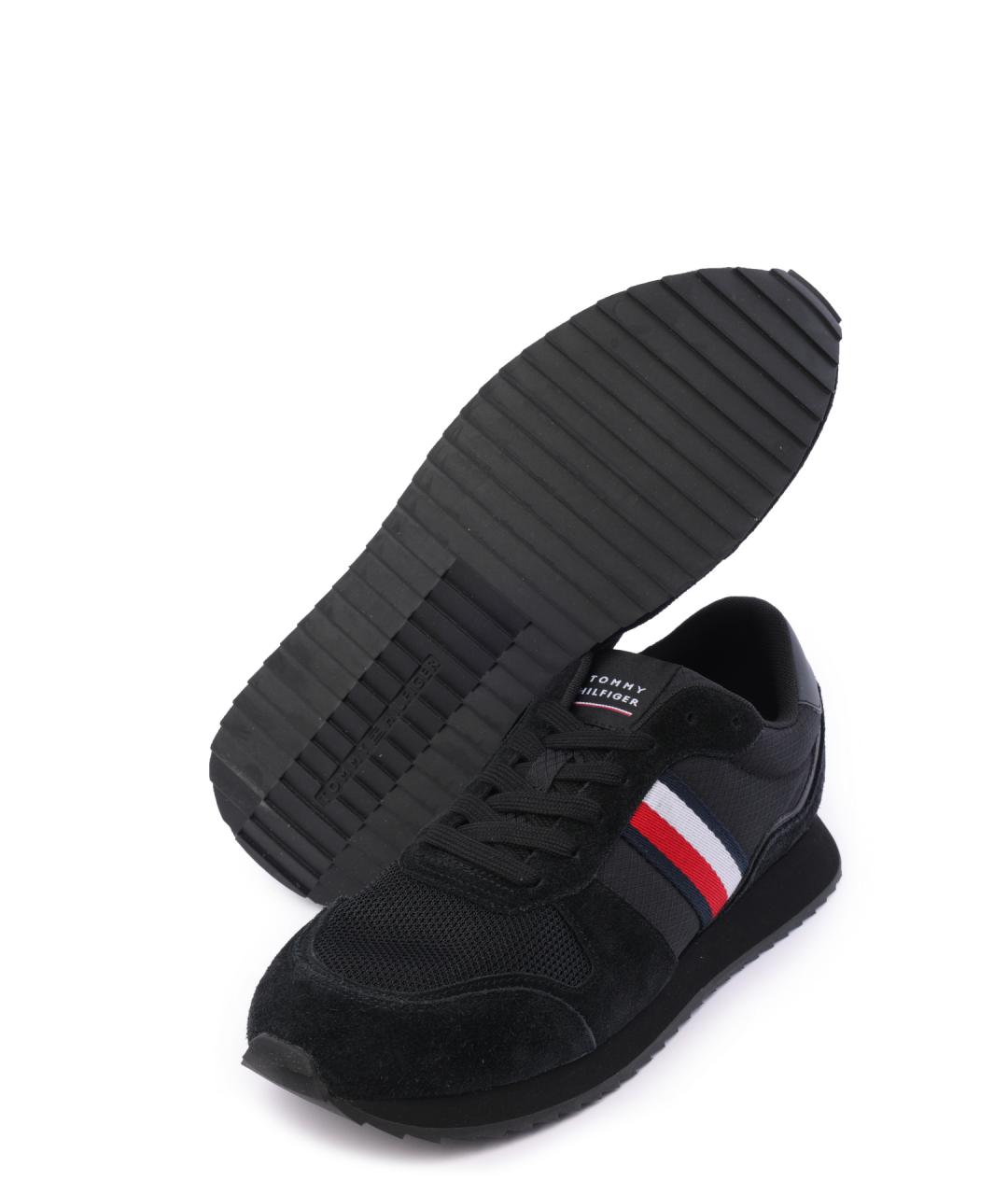 TOMMY HILFIGER Черные замшевые низкие кроссовки / кеды, фото 4