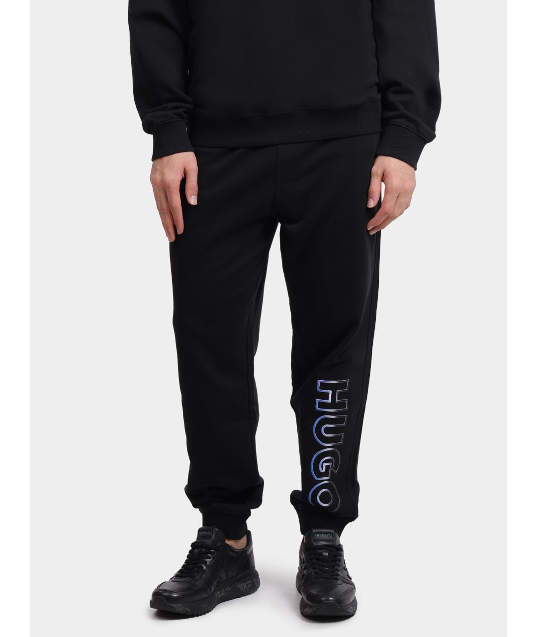 HUGO Черные хлопковые повседневные брюки, фото 6