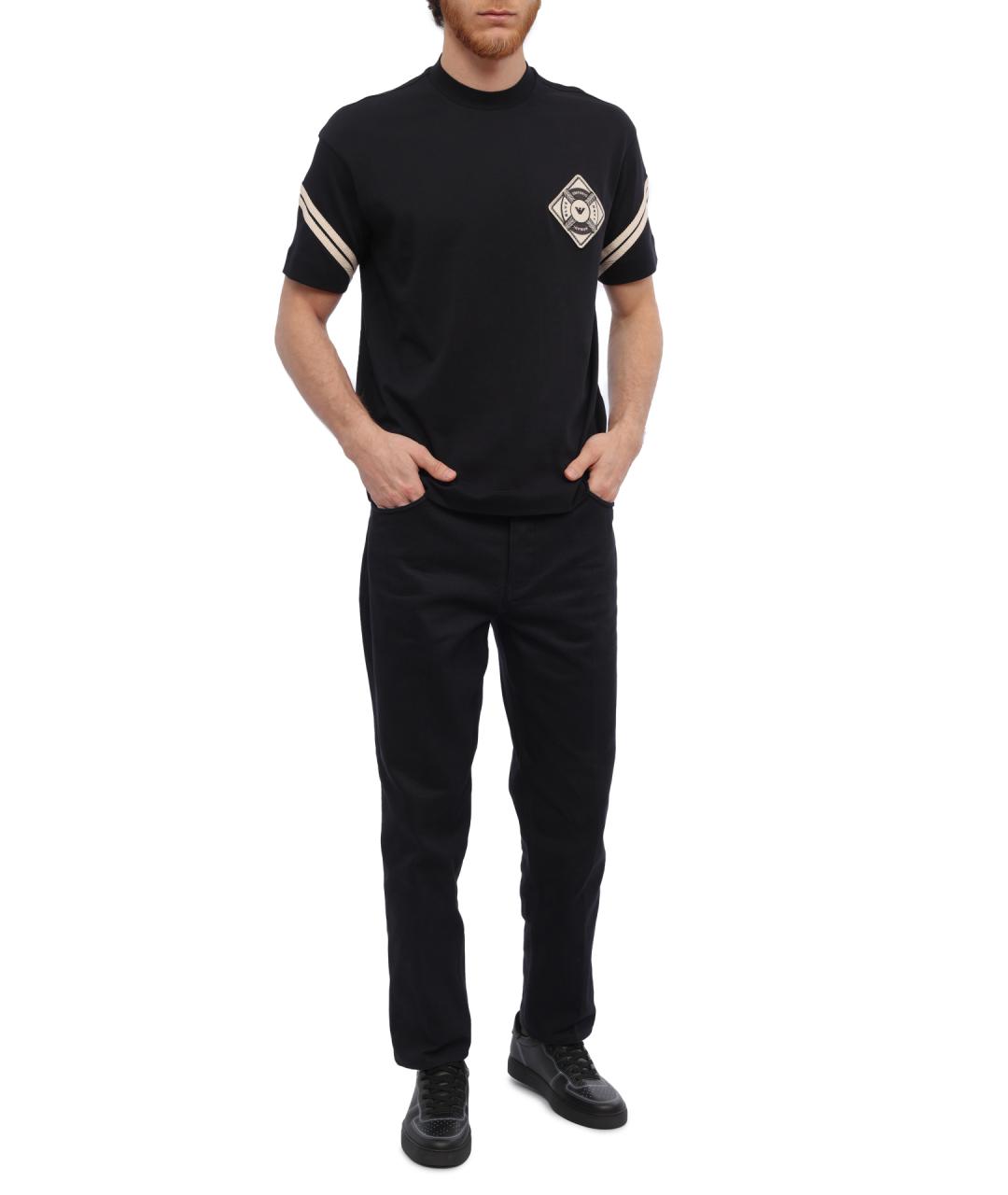 EMPORIO ARMANI Синие хлопковые повседневные брюки, фото 2