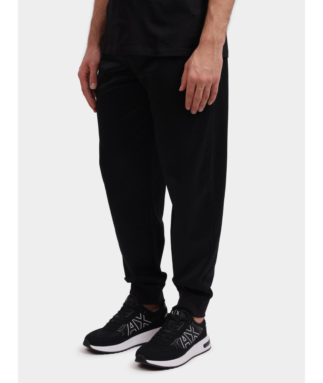ARMANI EXCHANGE Черные хлопковые повседневные брюки, фото 3