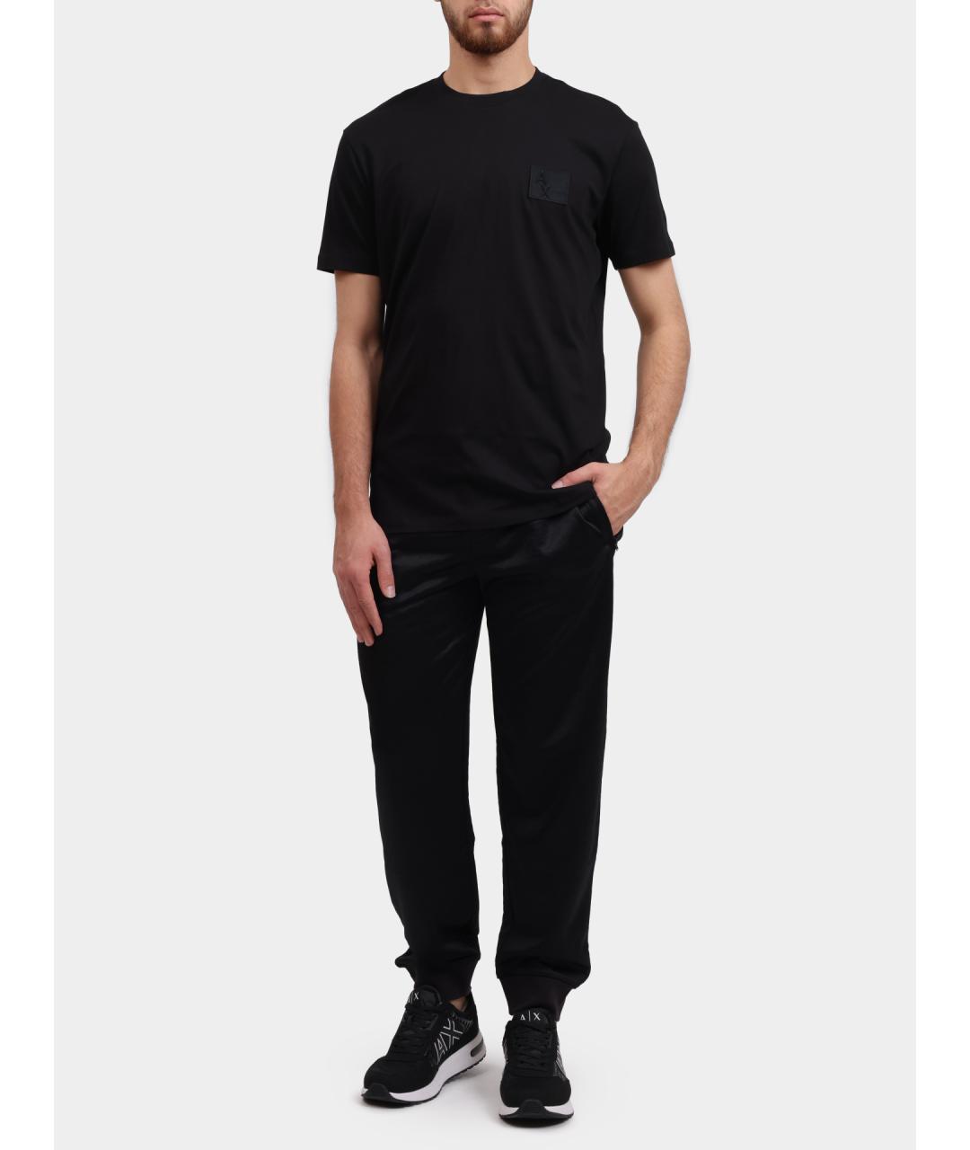 ARMANI EXCHANGE Черные хлопковые повседневные брюки, фото 2