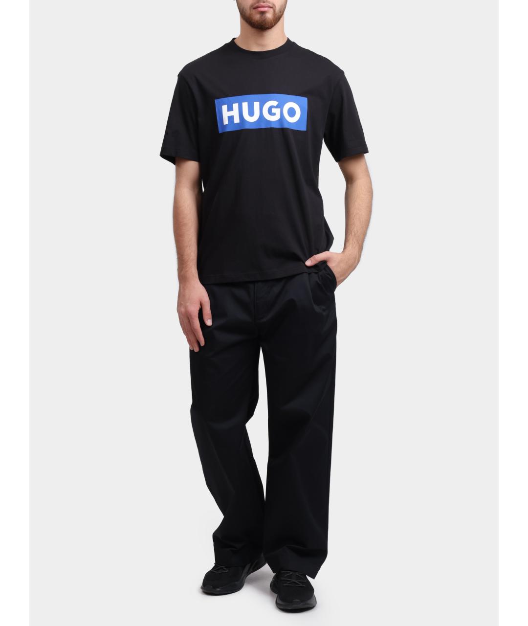 HUGO Черные хлопковые повседневные брюки, фото 6