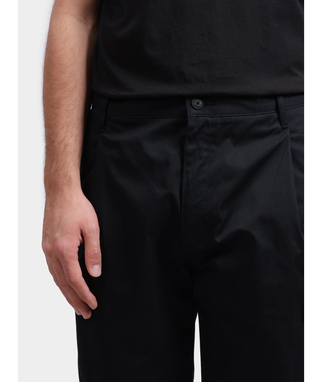 HUGO Черные хлопковые повседневные брюки, фото 3