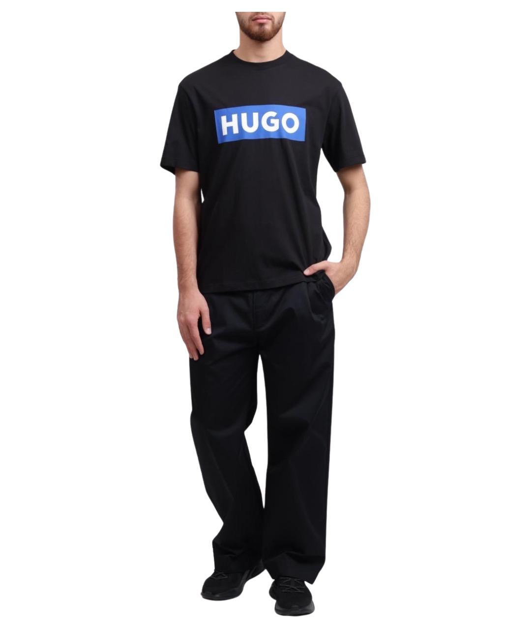 HUGO Черные хлопковые повседневные брюки, фото 1