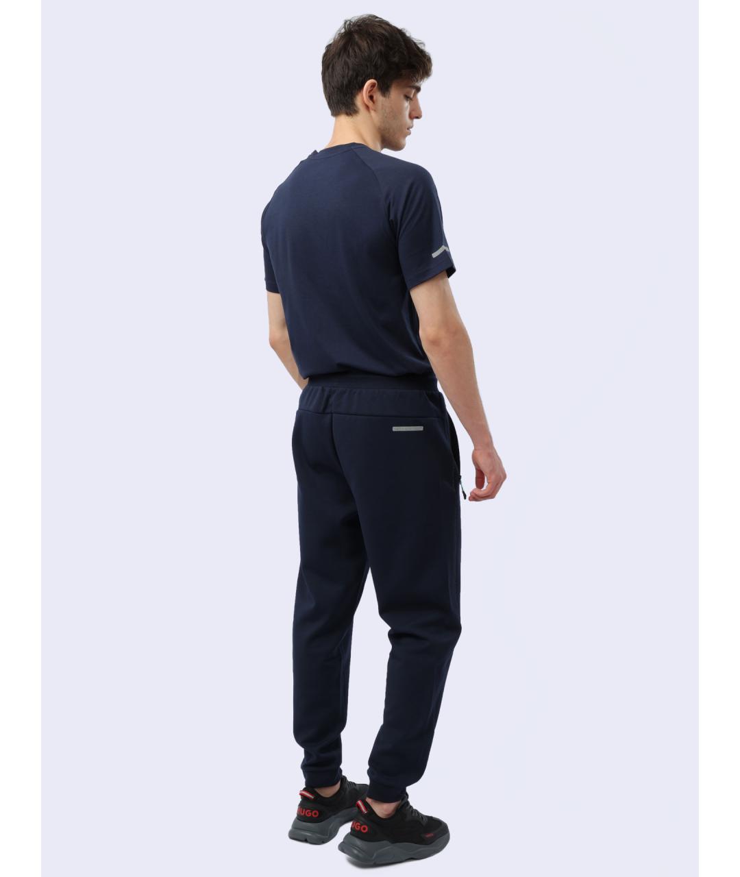 EA7 Синие хлопковые повседневные брюки, фото 6