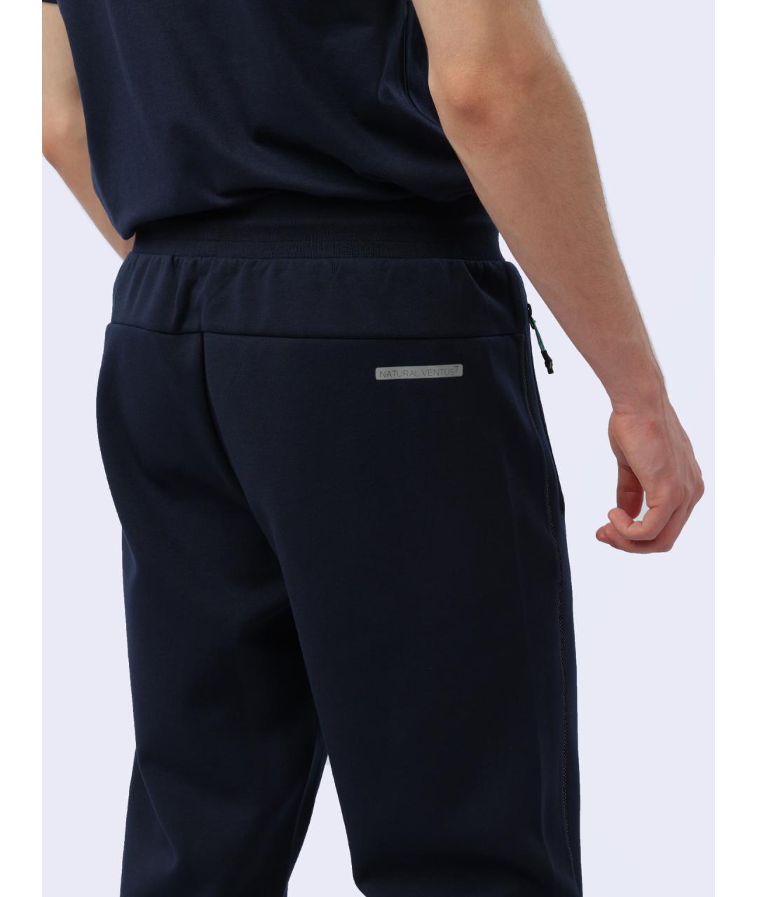 EA7 Синие хлопковые повседневные брюки, фото 7