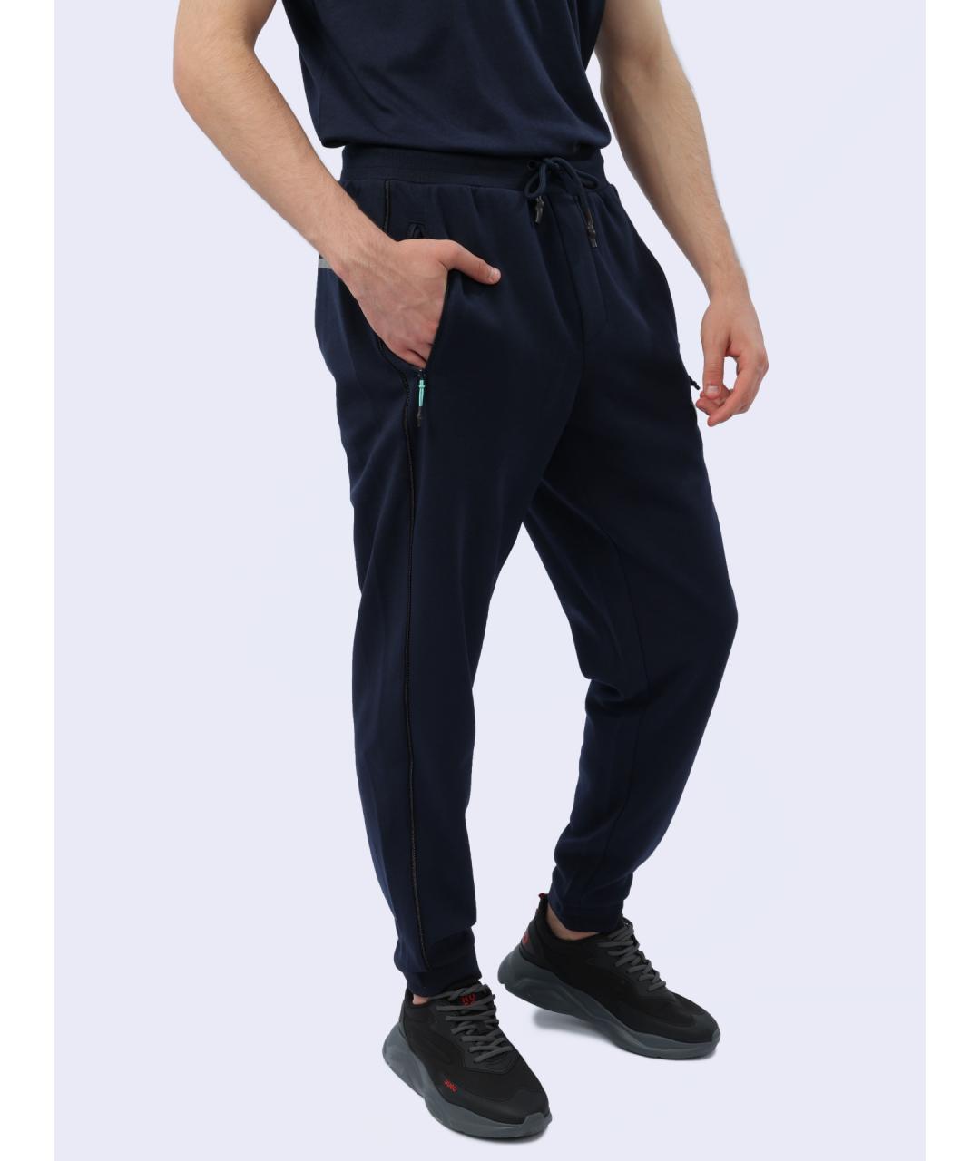 EA7 Синие хлопковые повседневные брюки, фото 5