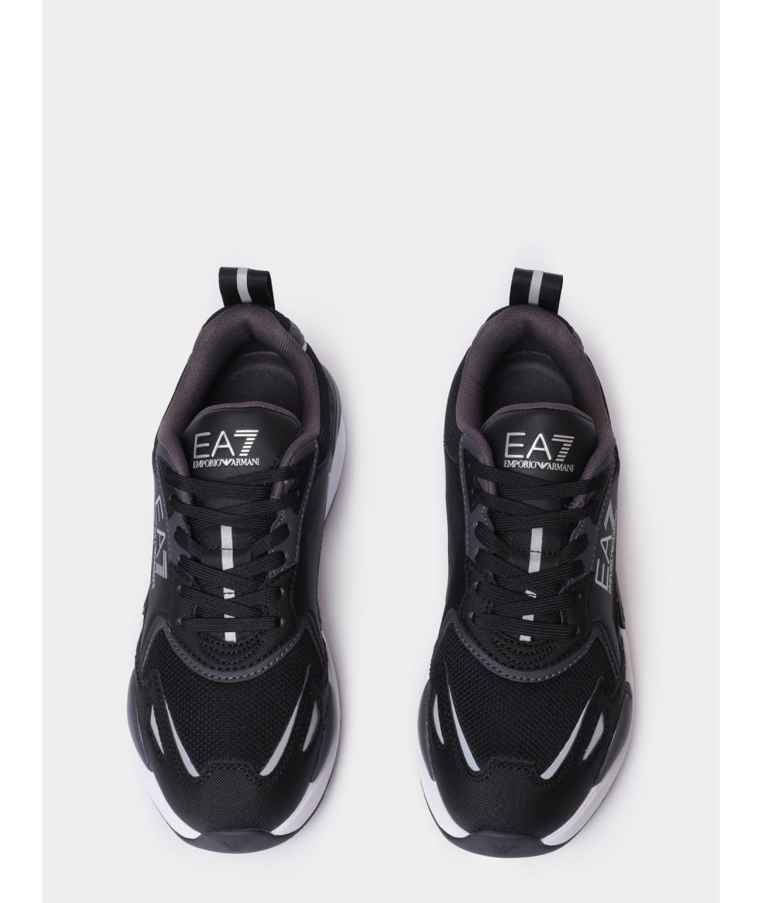 EA7 Черные низкие кроссовки / кеды, фото 3