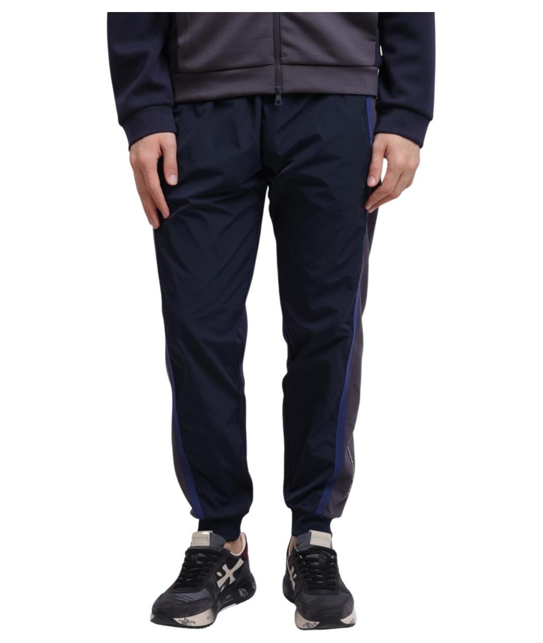 EA7 Синие полиамидовые повседневные брюки, фото 1