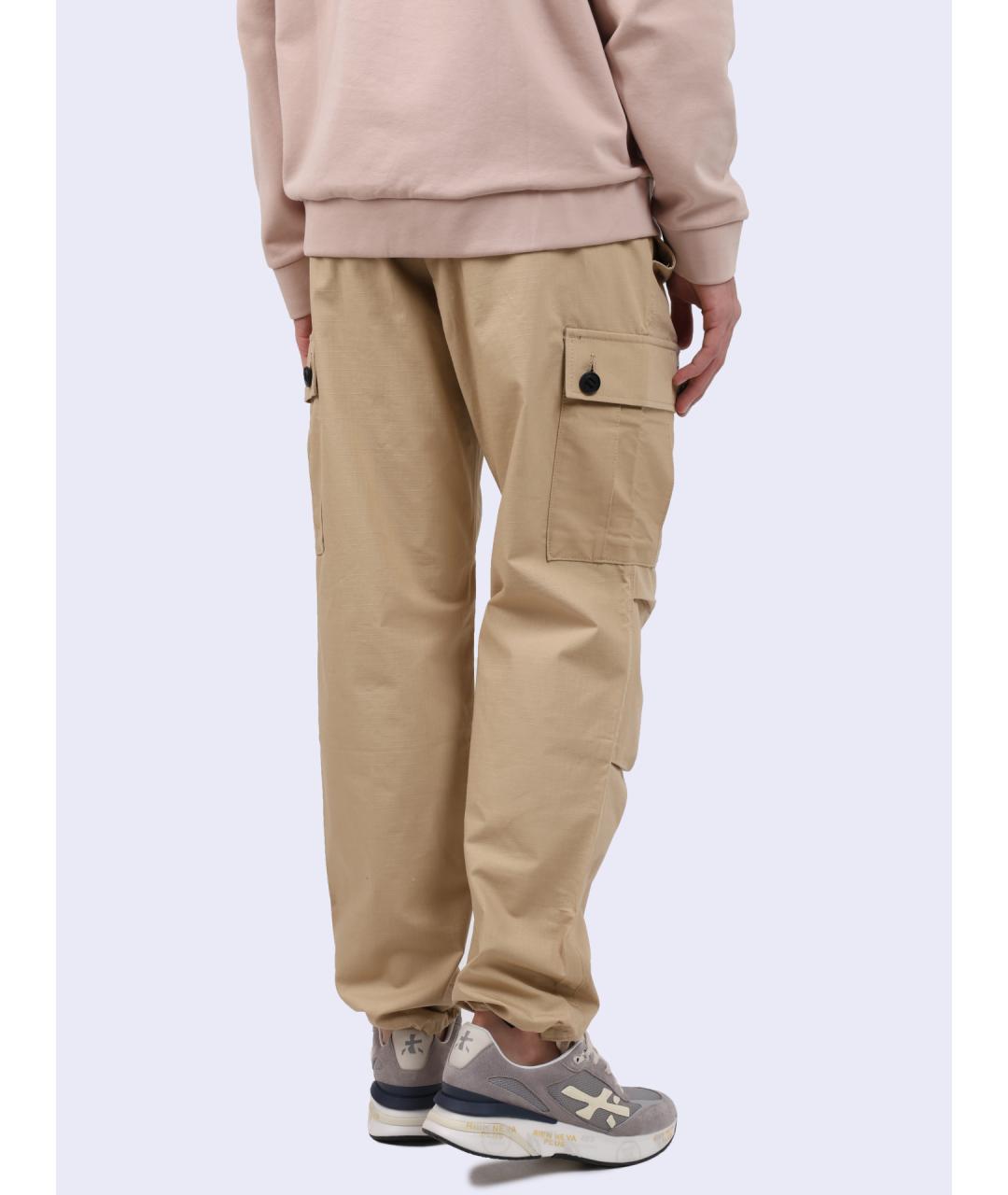 HUGO Бежевые хлопковые повседневные брюки, фото 5