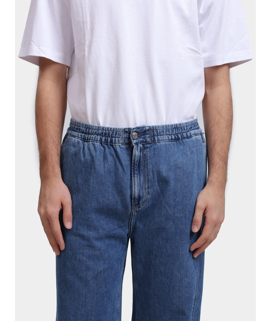 CALVIN KLEIN Синие хлопковые прямые джинсы, фото 3