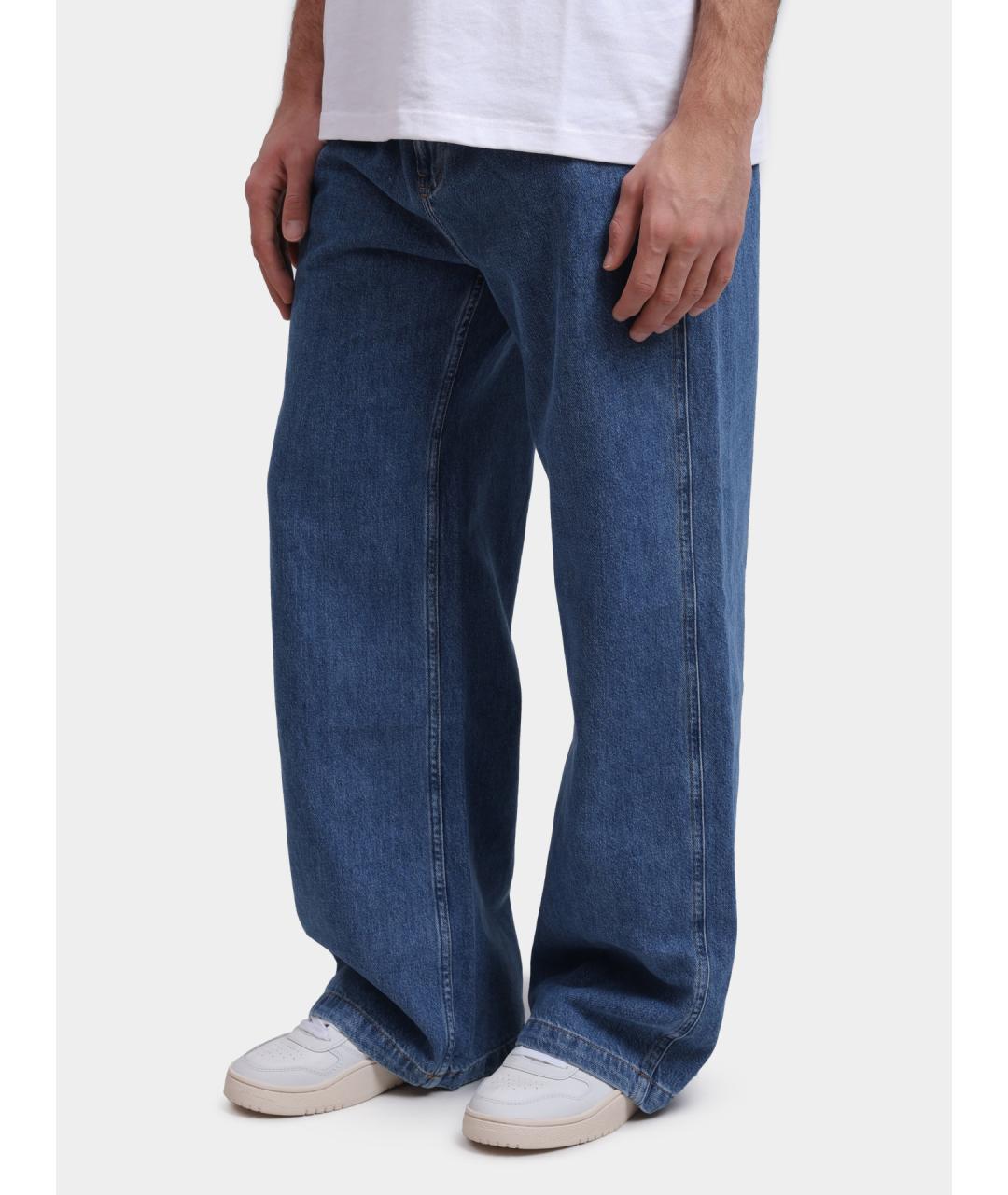 CALVIN KLEIN Синие хлопковые прямые джинсы, фото 2